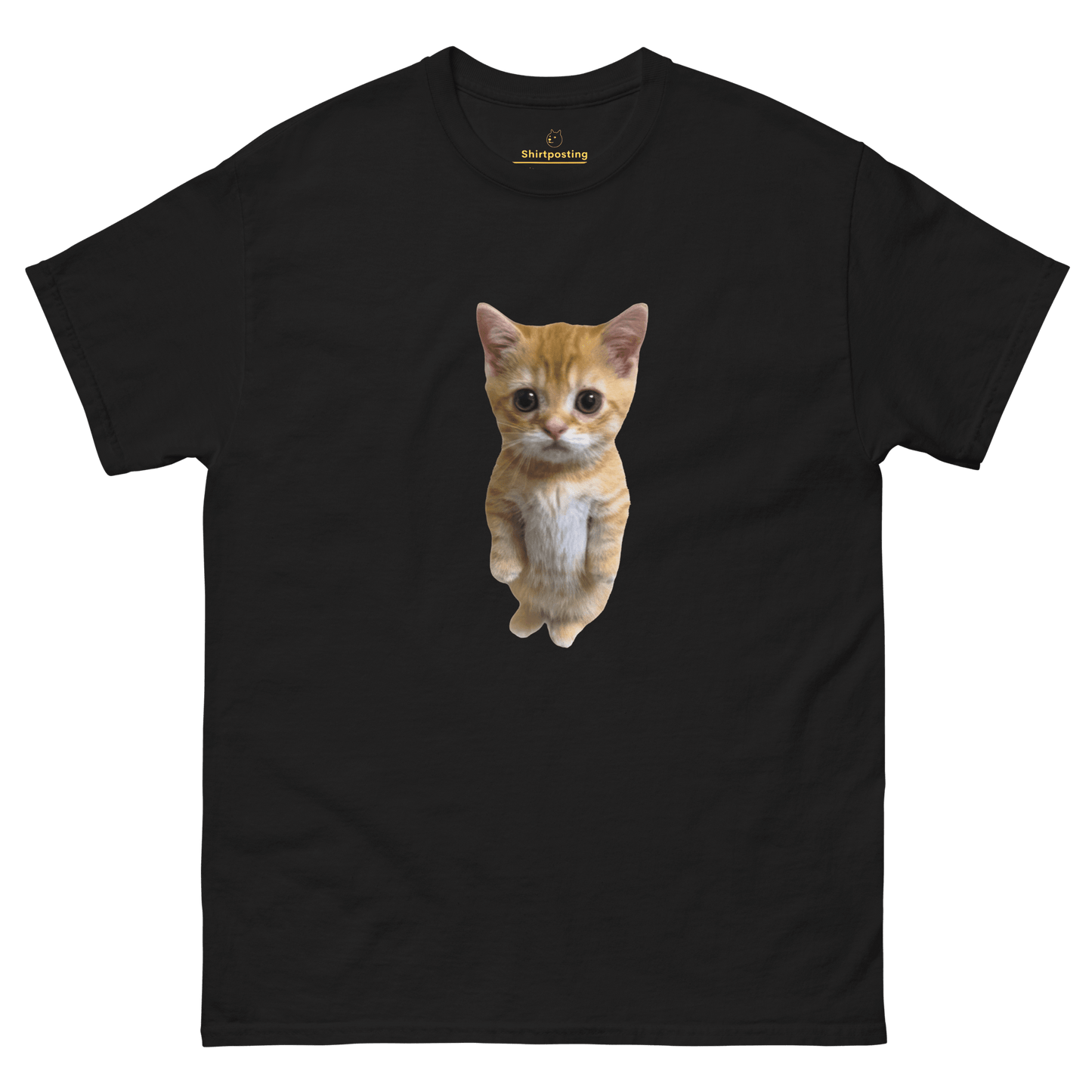 Cat Classic T-Shirt Meme - Black | Shirtposting