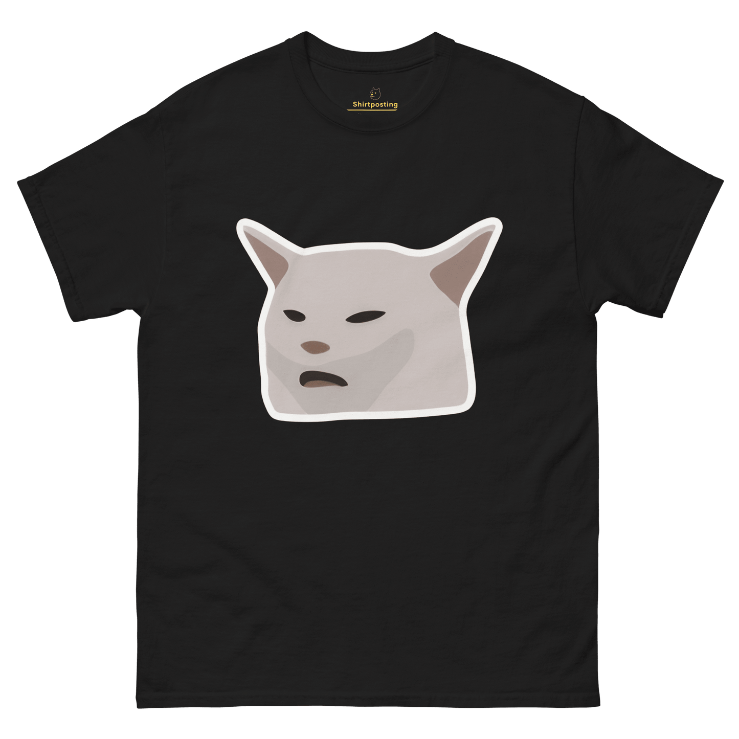 Cat Classic T-Shirt Meme - Black | Shirtposting