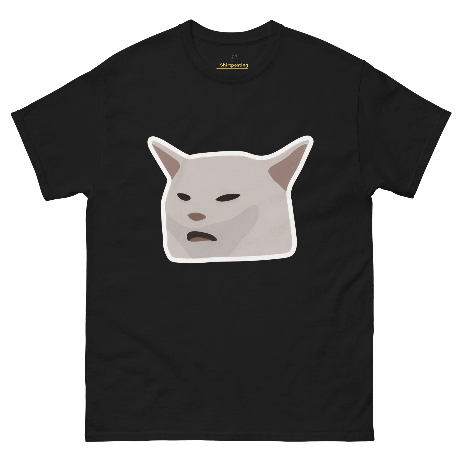 Cat Classic T-Shirt Meme - Black | Shirtposting