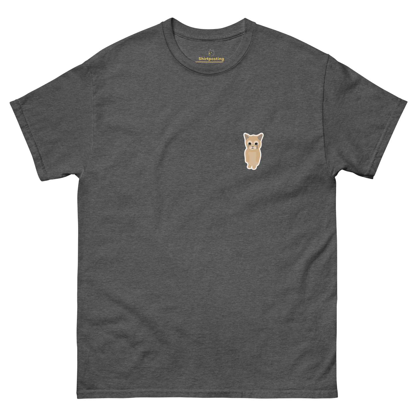 Cat Classic T-Shirt Meme - Dark Heather | Shirtposting