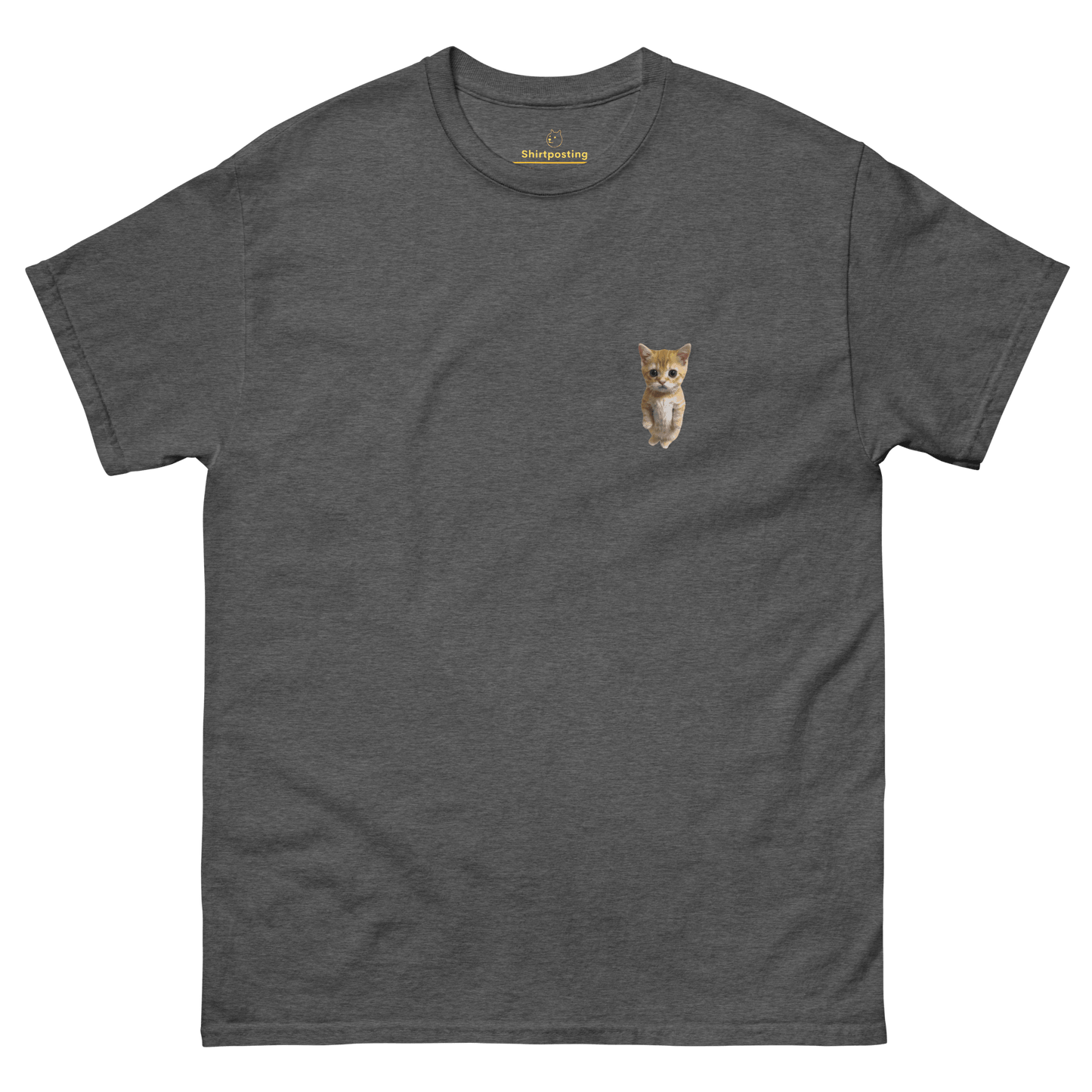 Cat Classic T-Shirt Meme - Dark Heather | Shirtposting