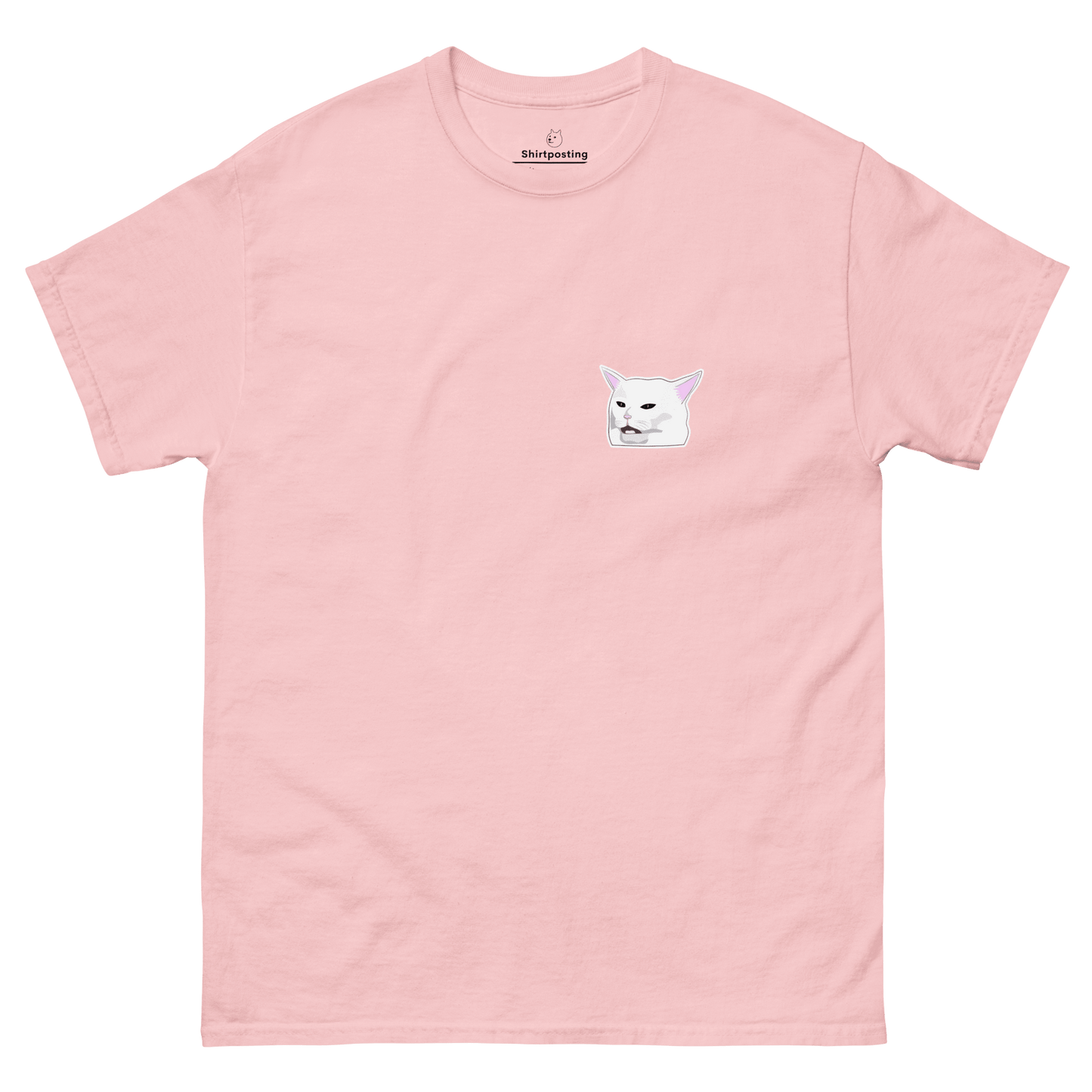 Cat Classic T-Shirt Meme - Light Pink | Shirtposting