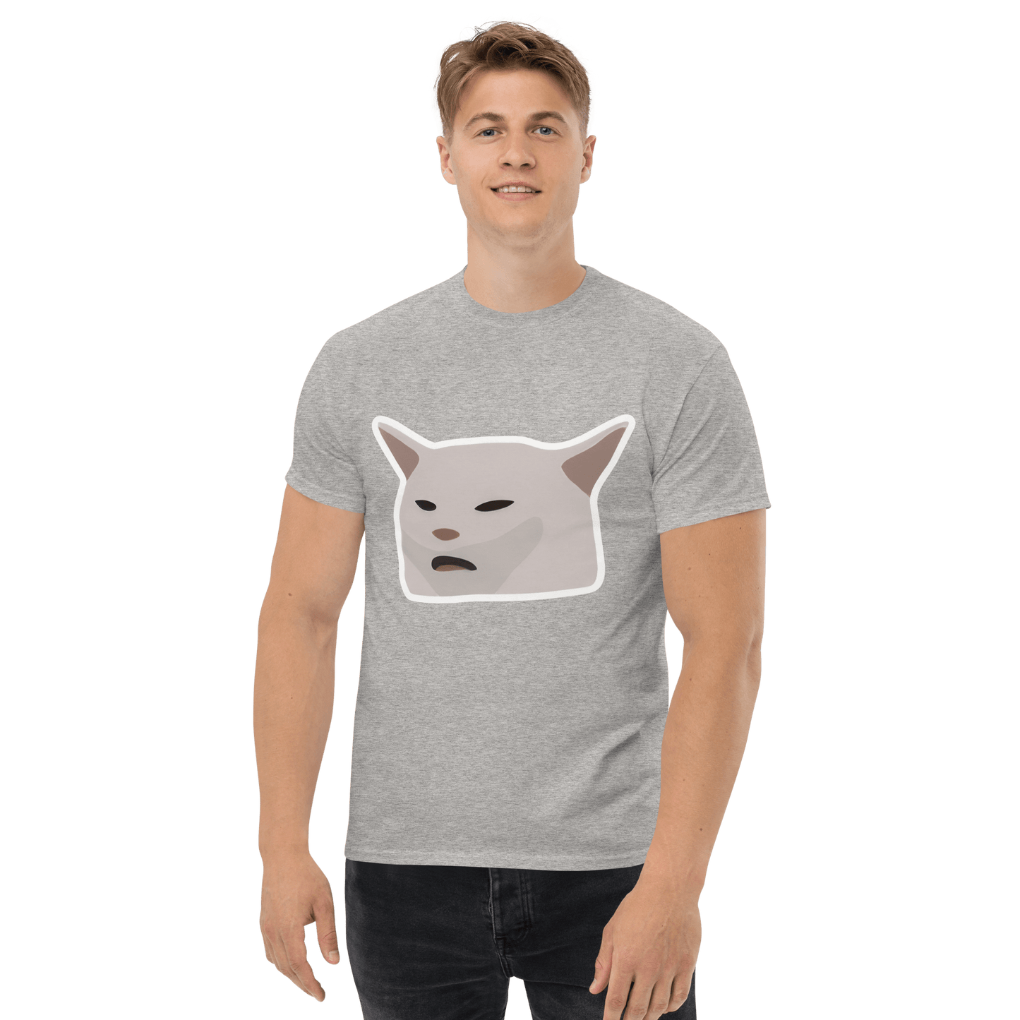 Cat Classic T-Shirt Meme - Military Green | Shirtposting