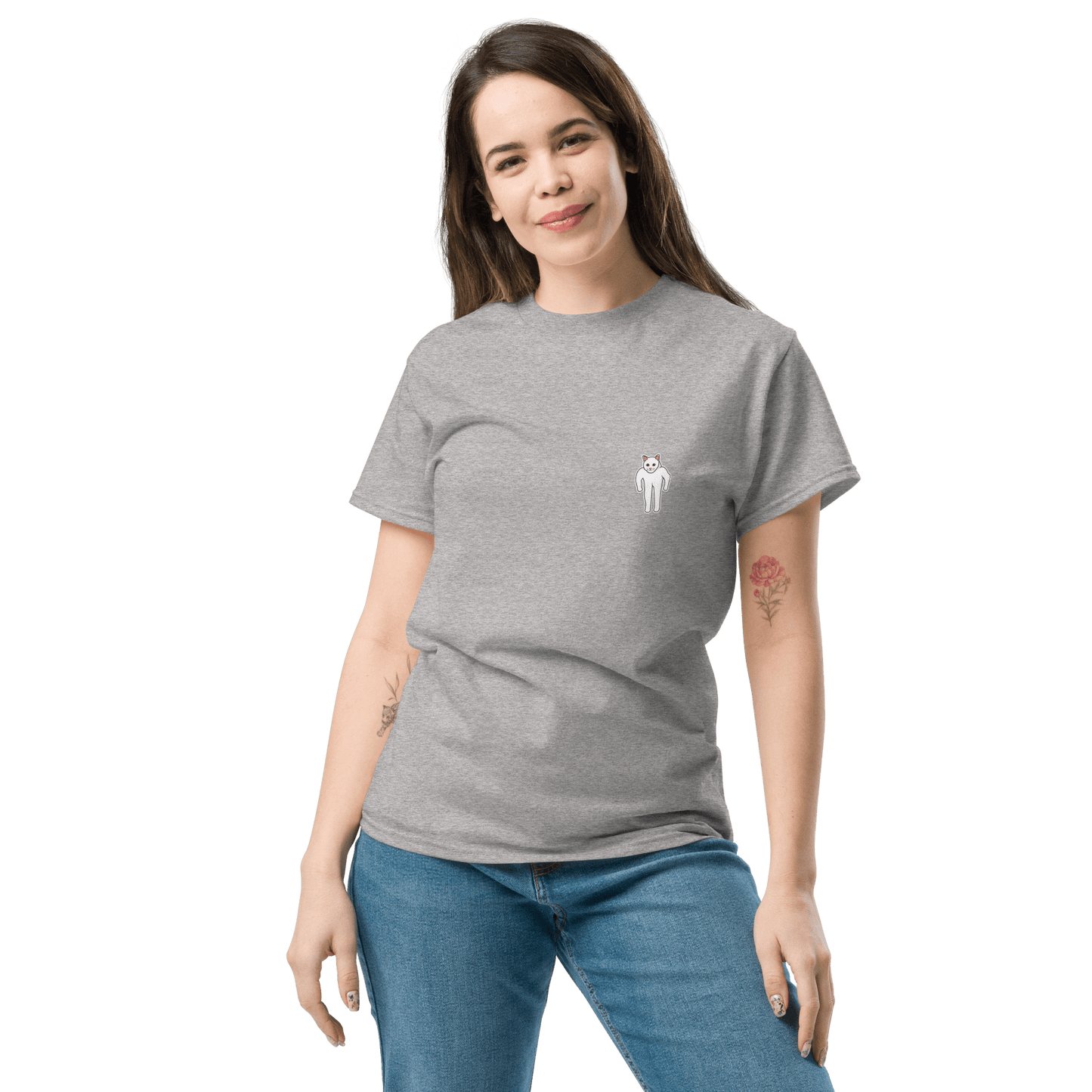 Cat Classic T-Shirt Meme - Military Green | Shirtposting