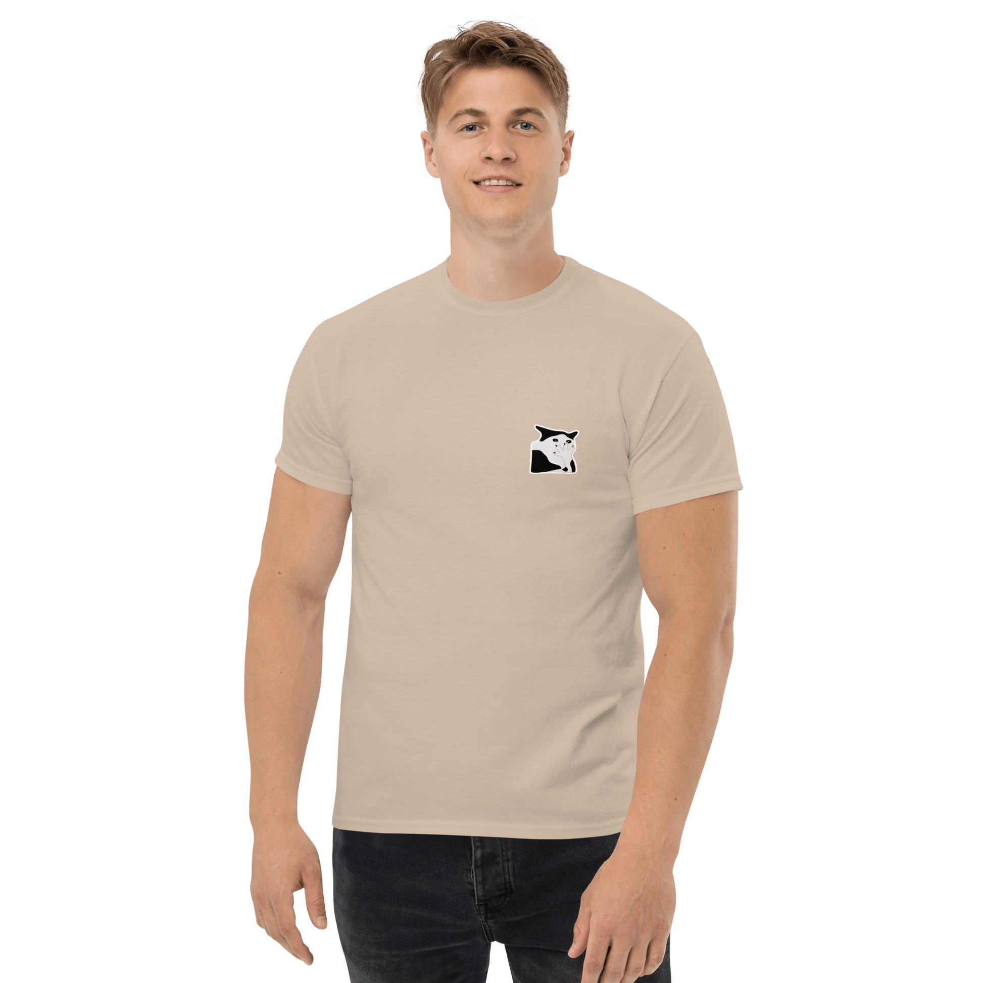 Cat Classic T-Shirt Meme - Military Green | Shirtposting