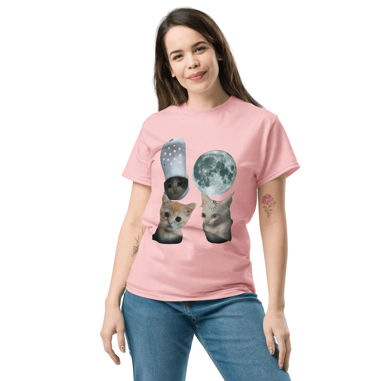 Cat Classic T-Shirt Meme - Navy | Shirtposting