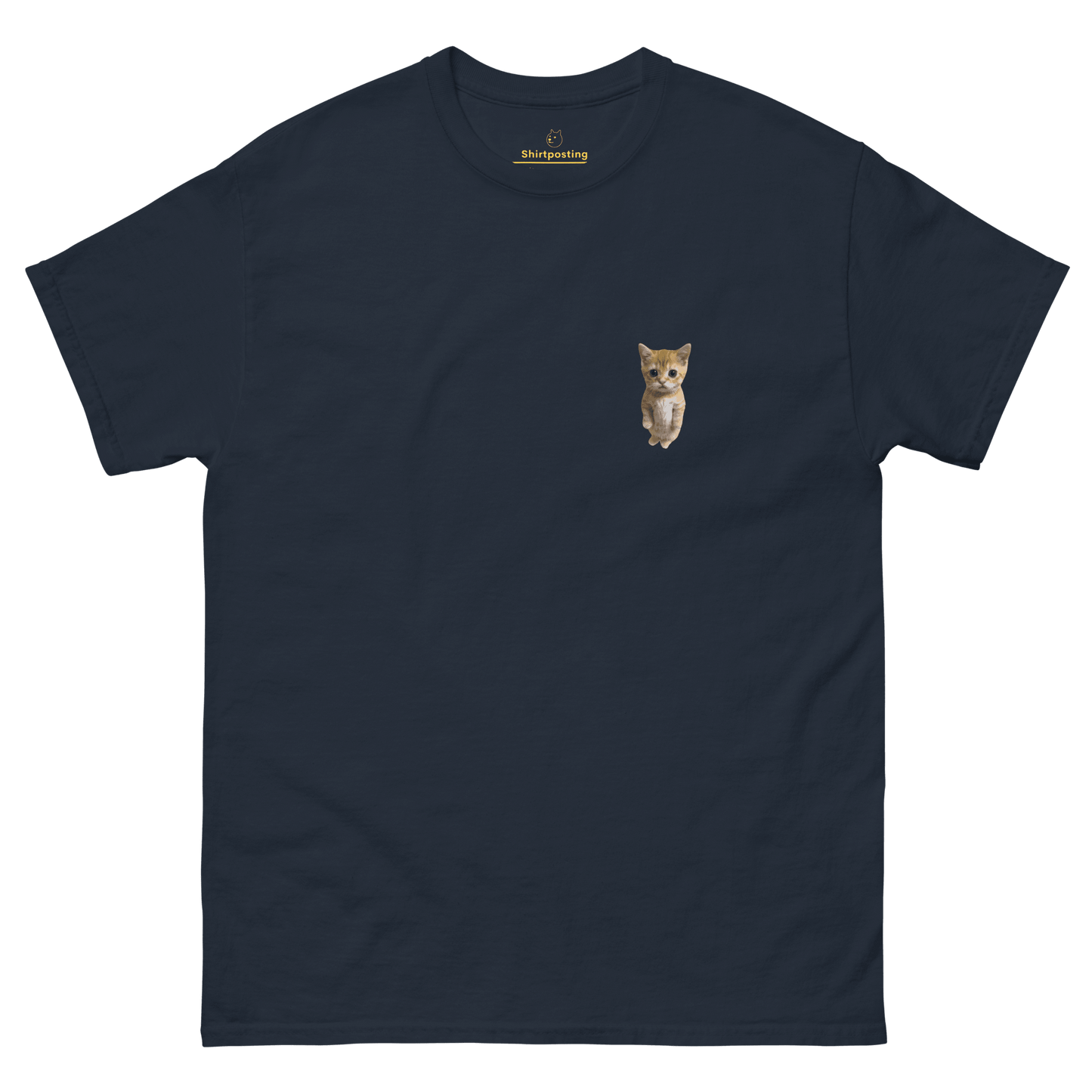 Cat Classic T-Shirt Meme - Navy | Shirtposting