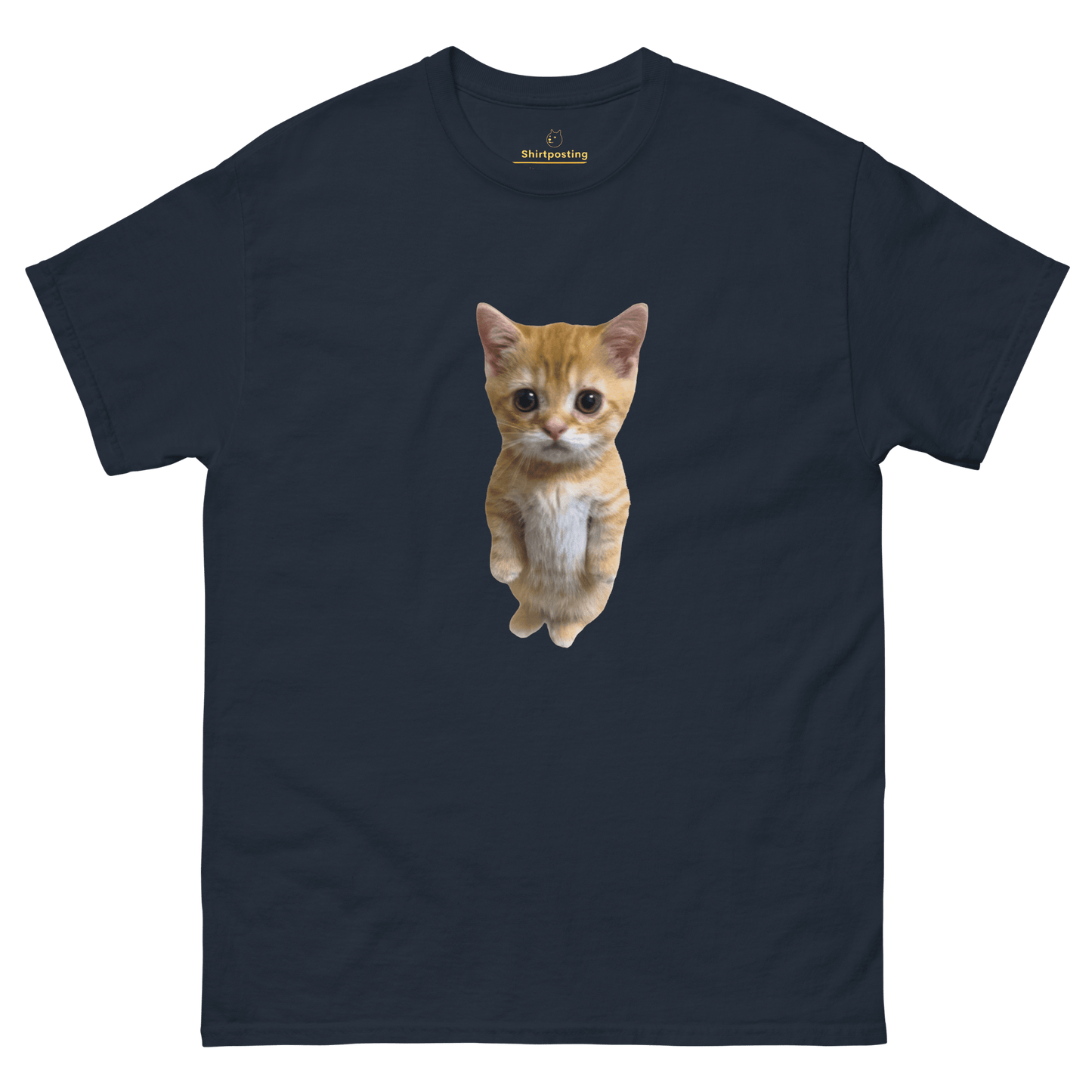 Cat Classic T-Shirt Meme - Navy | Shirtposting