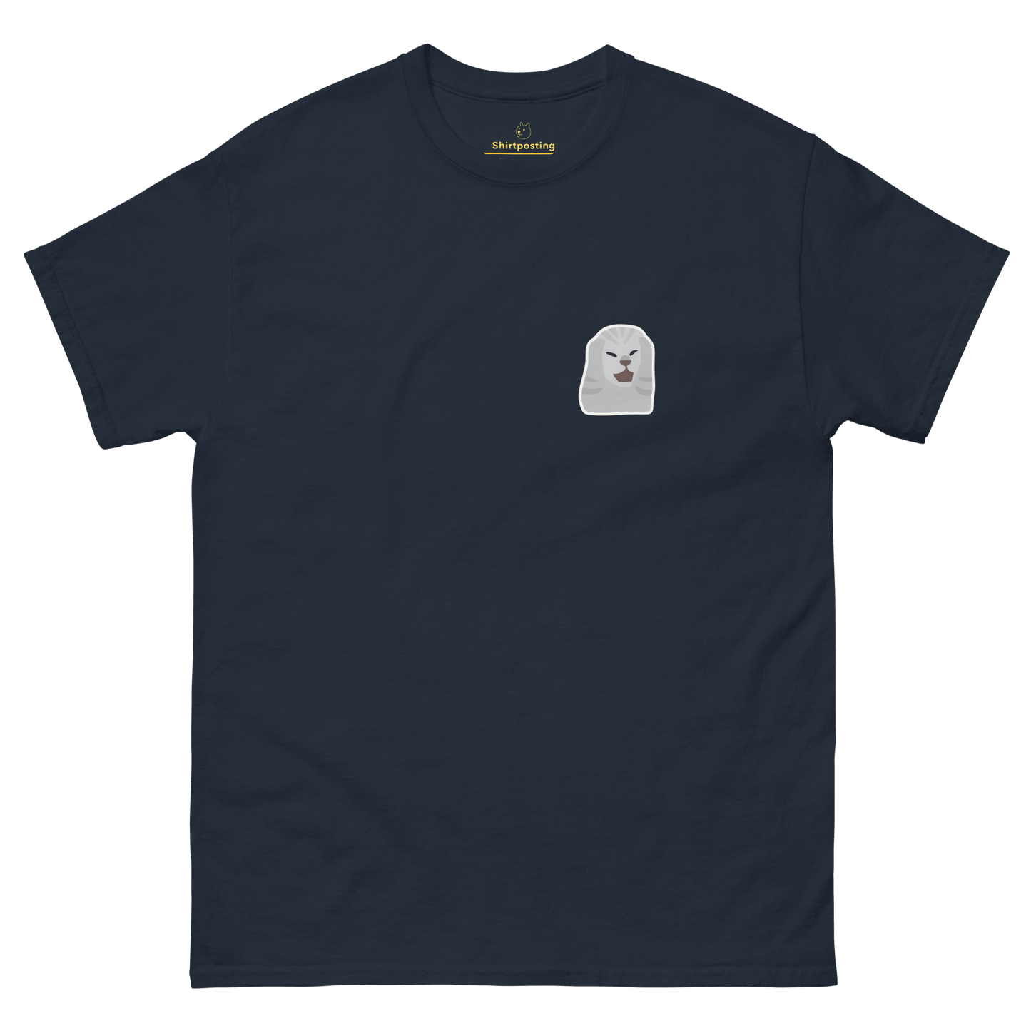 Cat Classic T-Shirt Meme - Navy | Shirtposting