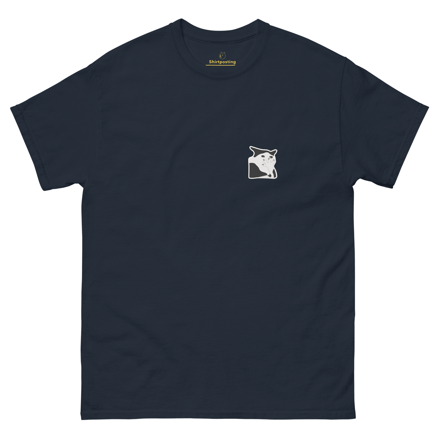 Cat Classic T-Shirt Meme - Navy | Shirtposting