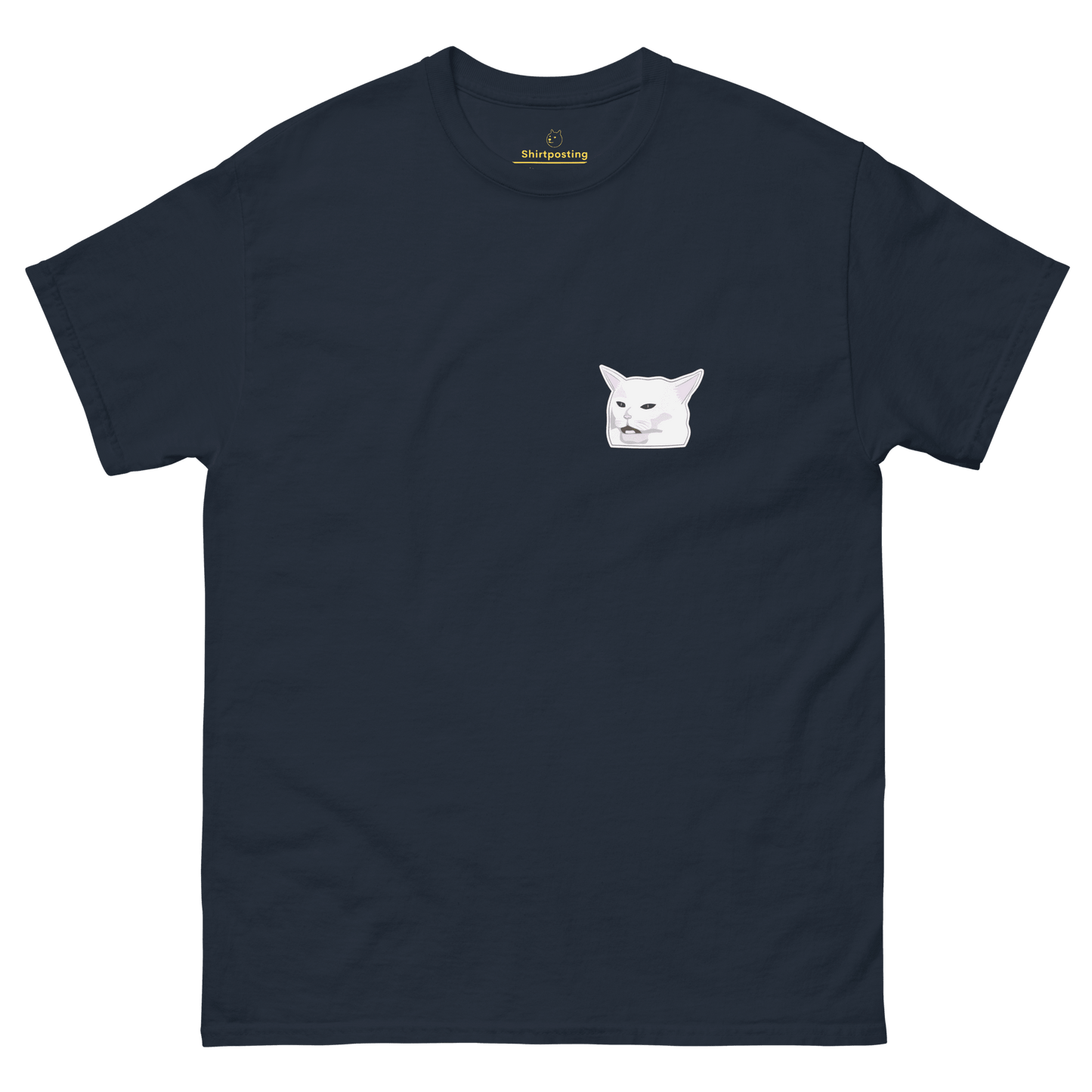 Cat Classic T-Shirt Meme - Navy | Shirtposting
