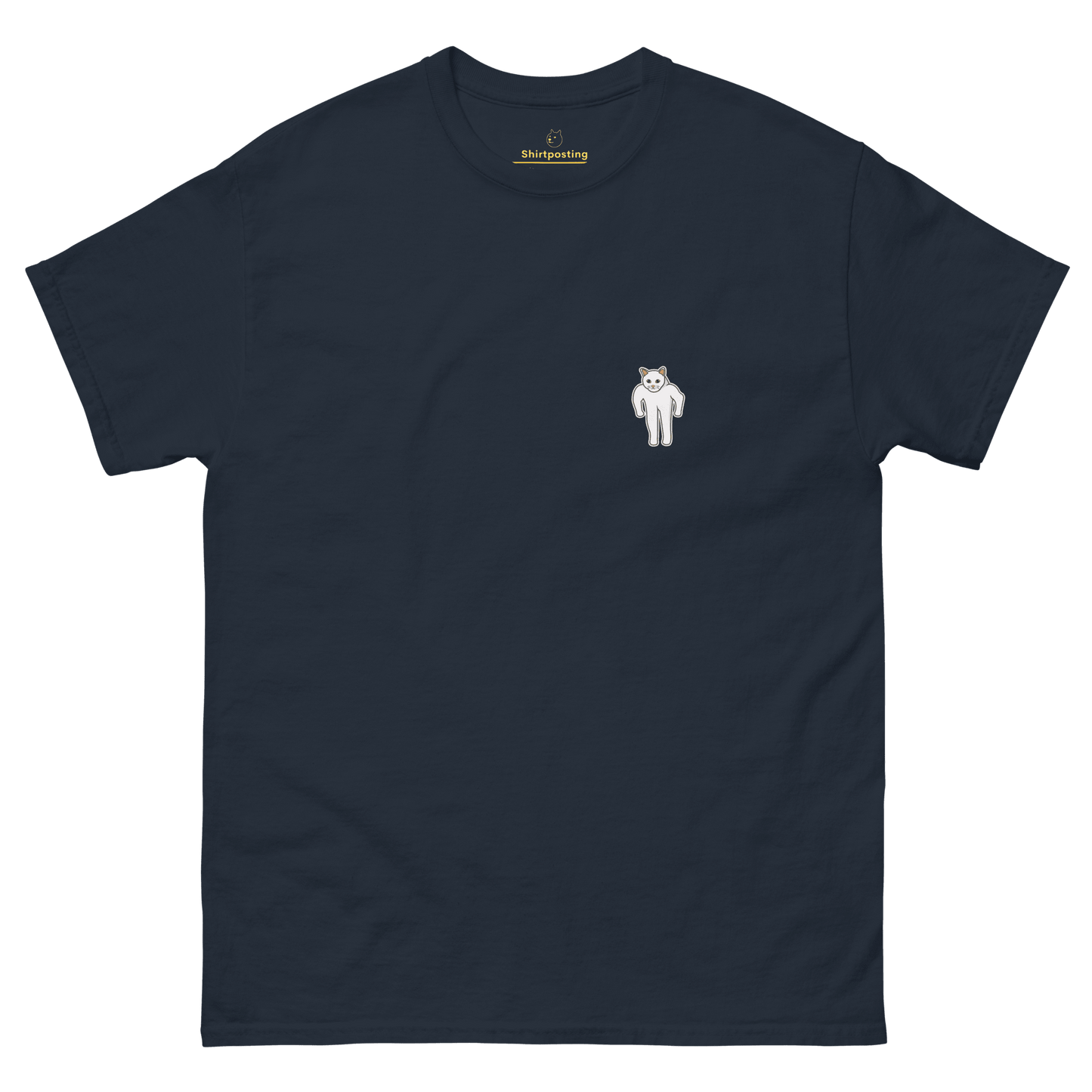 Cat Classic T-Shirt Meme - Navy | Shirtposting