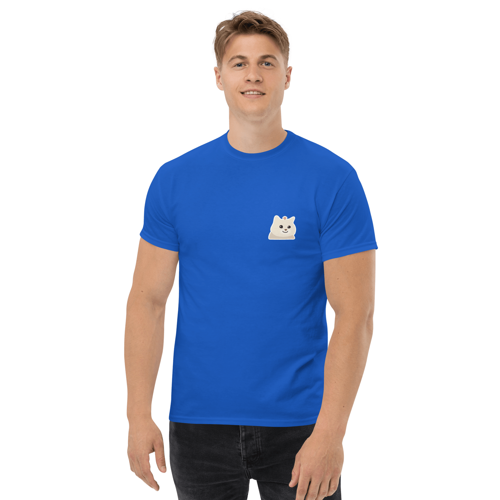 Cat Classic T-Shirt Meme - Royal | Shirtposting