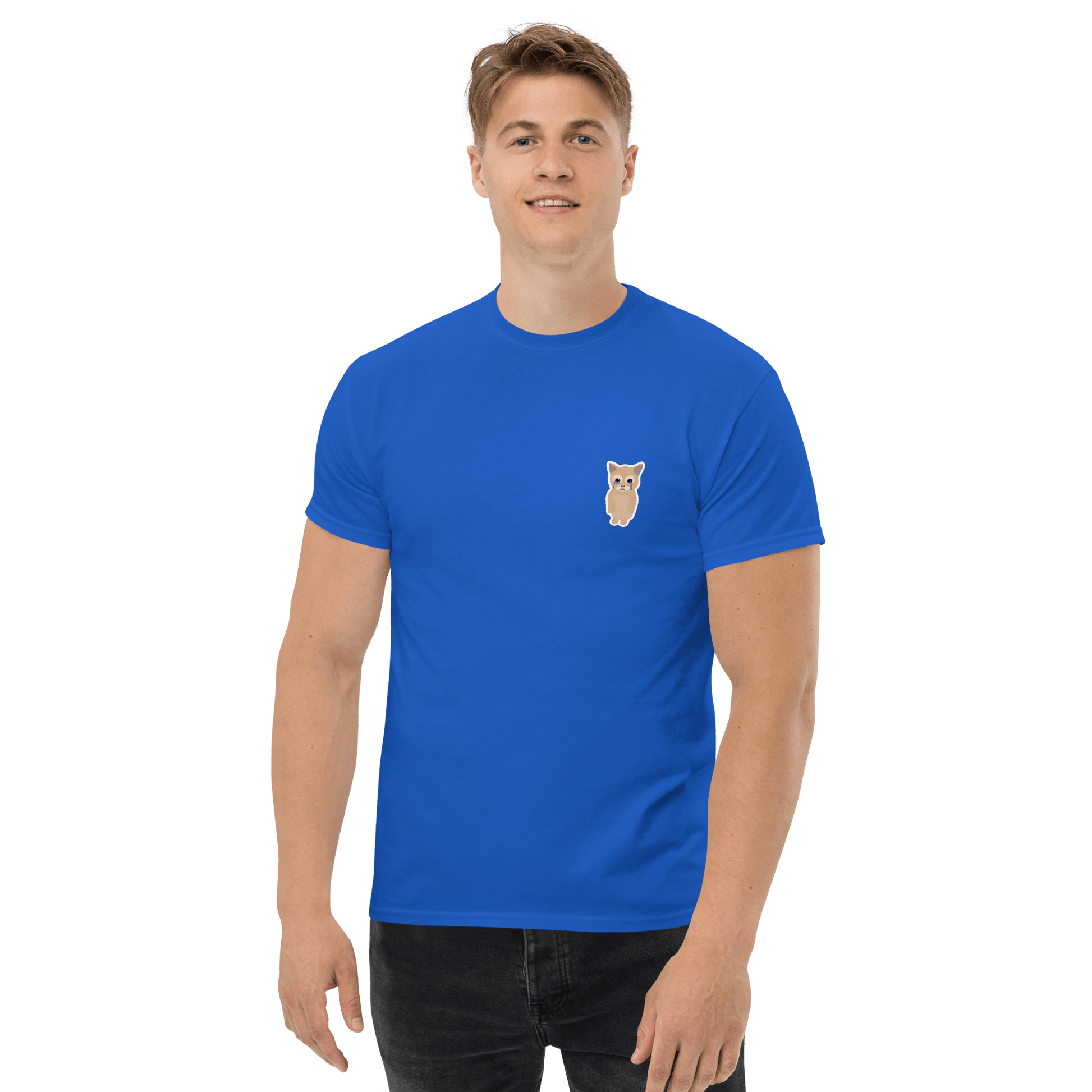 Cat Classic T-Shirt Meme - Royal | Shirtposting