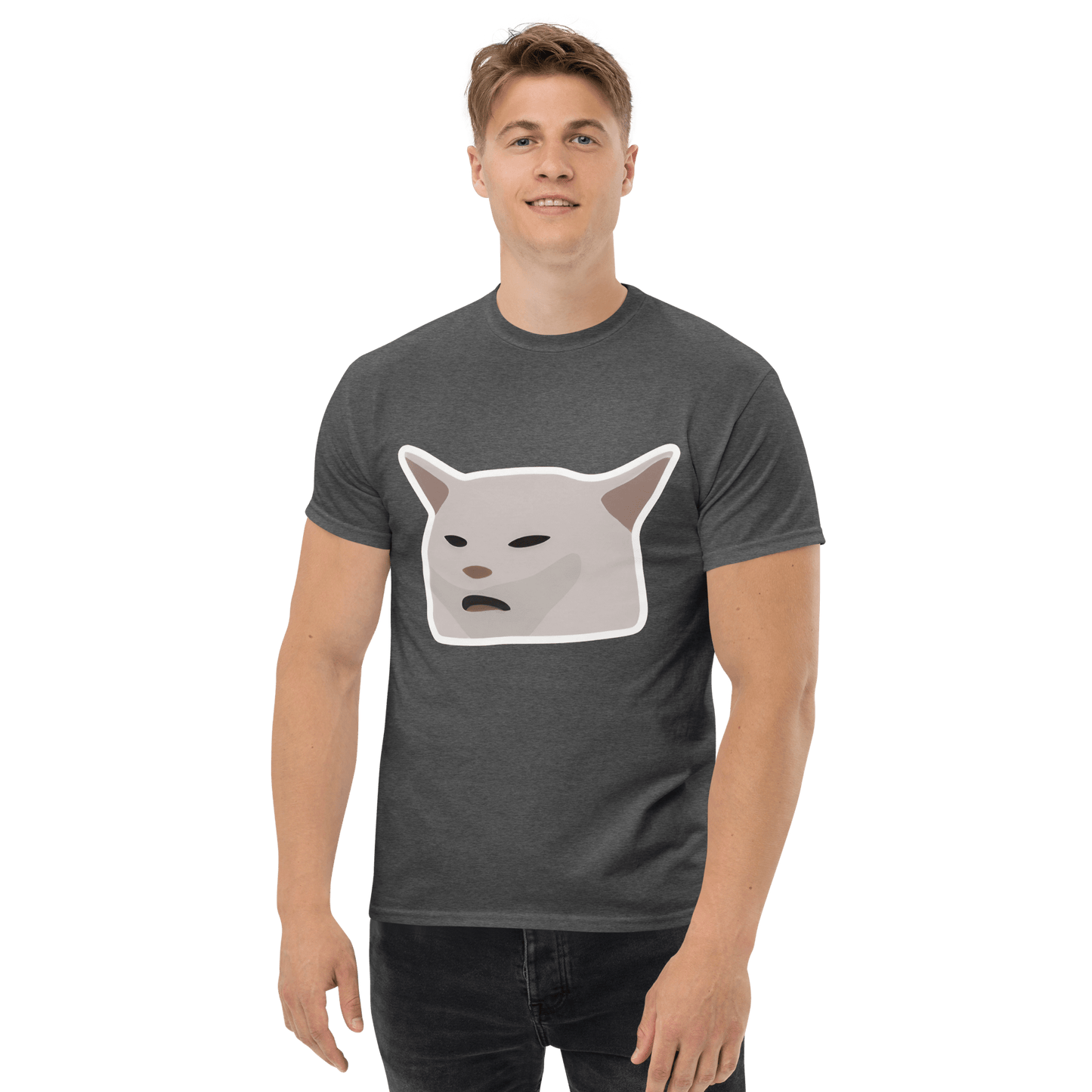 Cat Classic T-Shirt Meme - Royal | Shirtposting