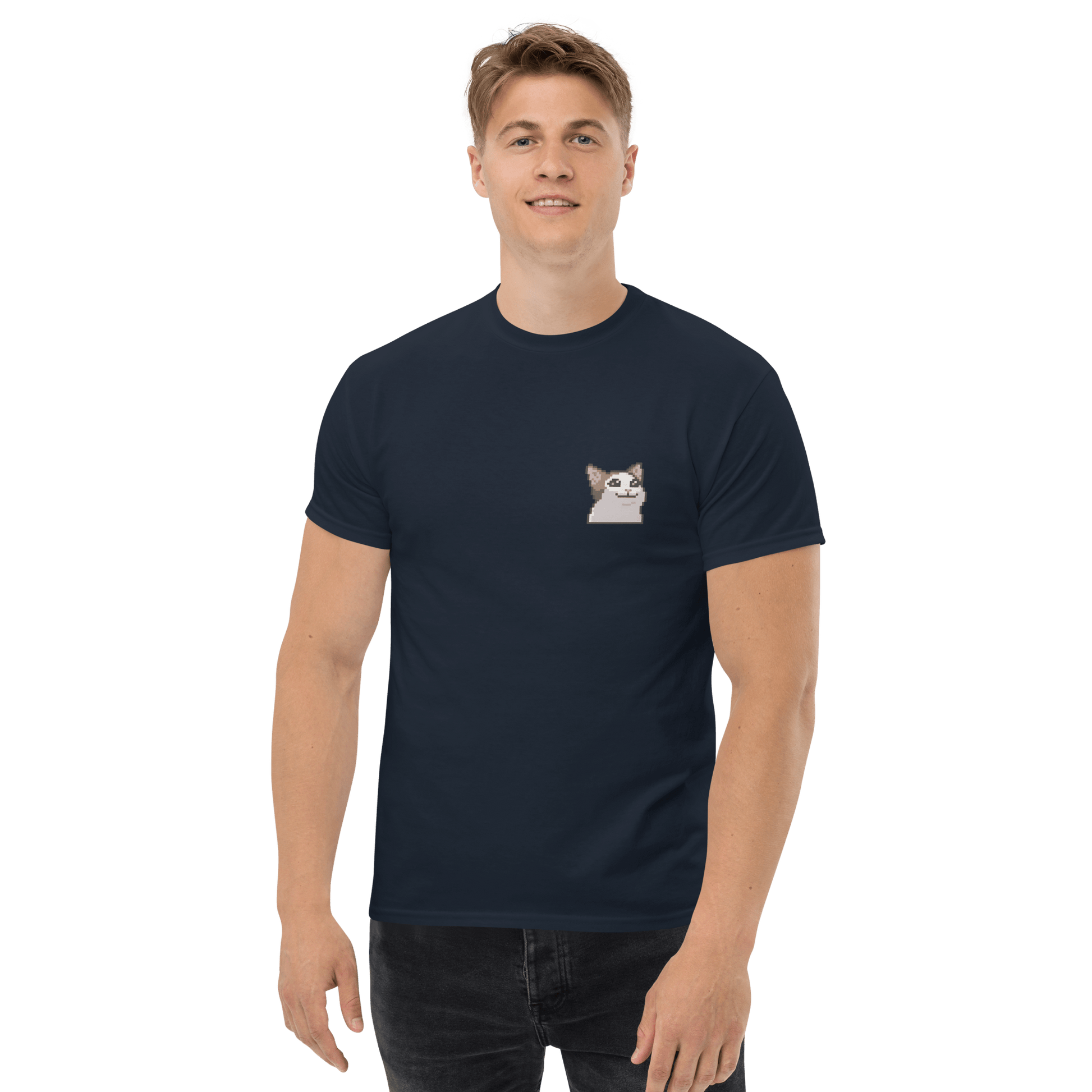 Cat Classic T-Shirt Meme - Royal | Shirtposting