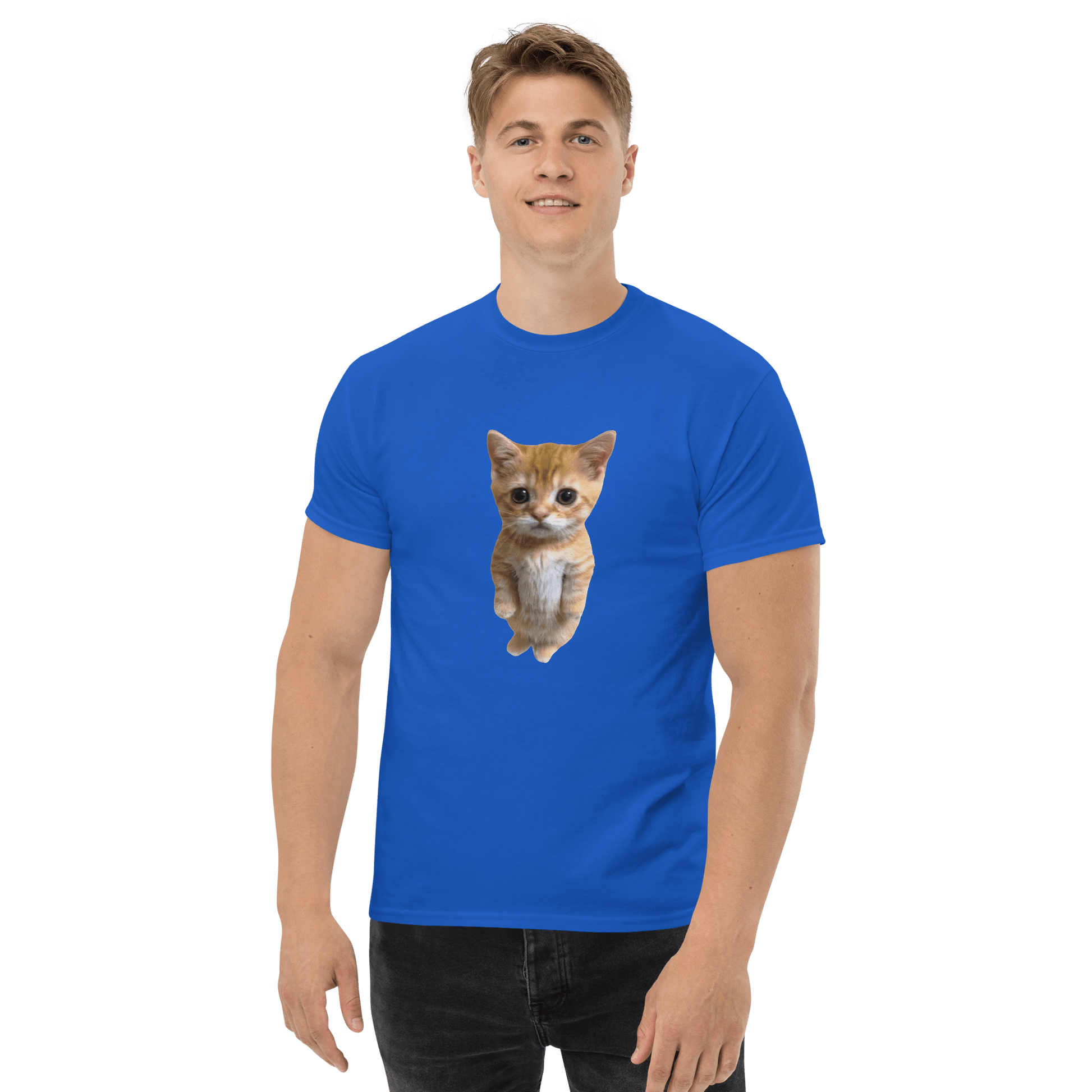 Cat Classic T-Shirt Meme - Royal | Shirtposting