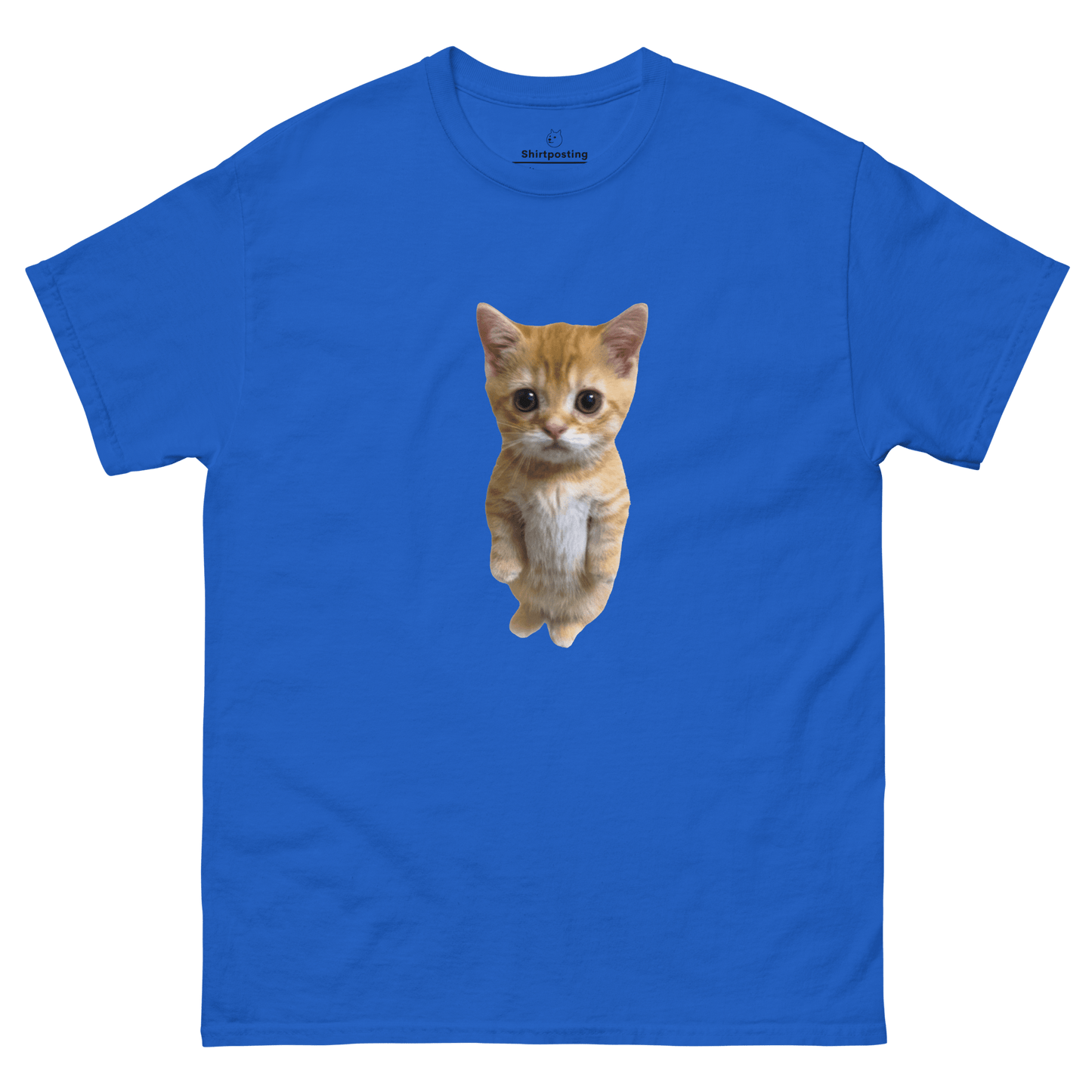 Cat Classic T-Shirt Meme - Royal | Shirtposting