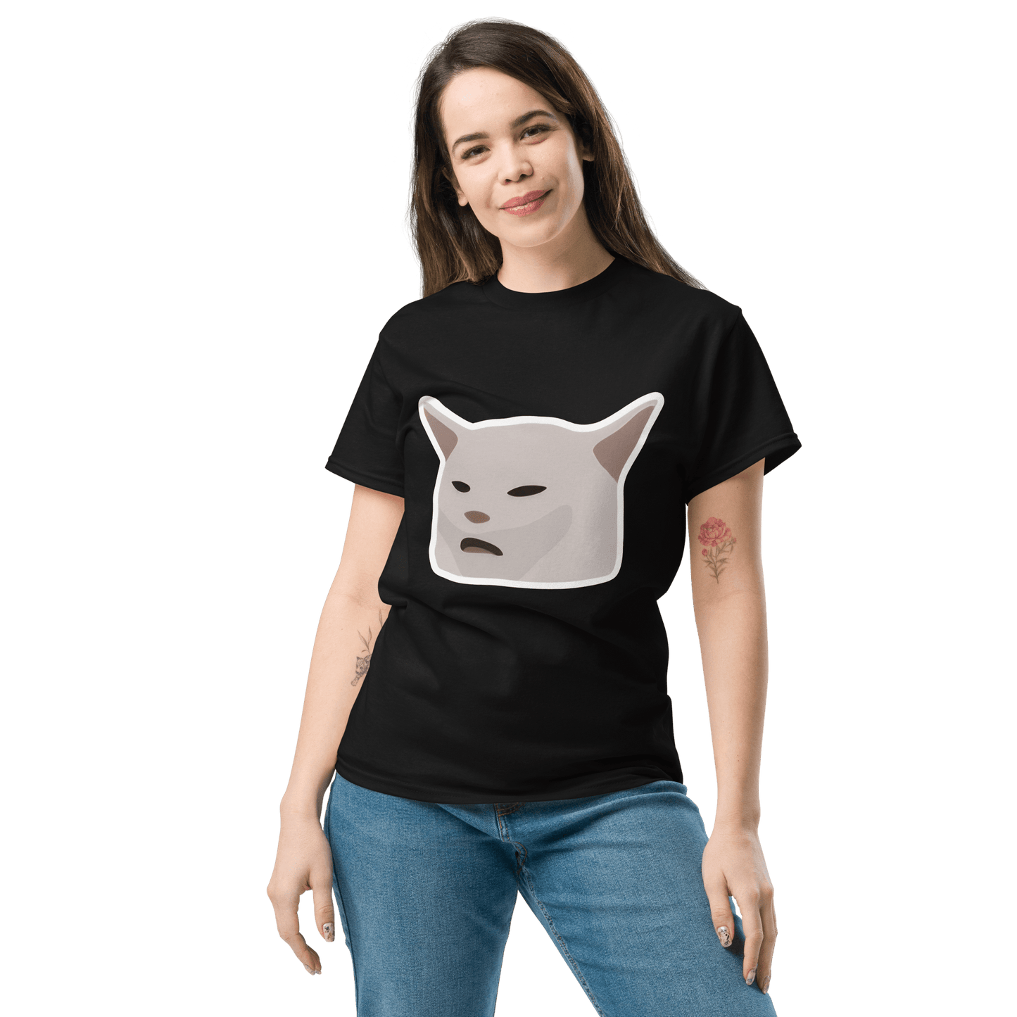 Cat Classic T-Shirt Meme - Royal | Shirtposting