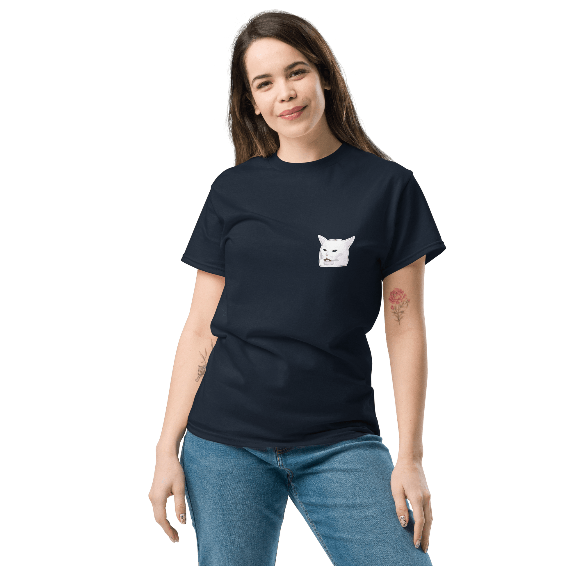 Cat Classic T-Shirt Meme - Royal | Shirtposting