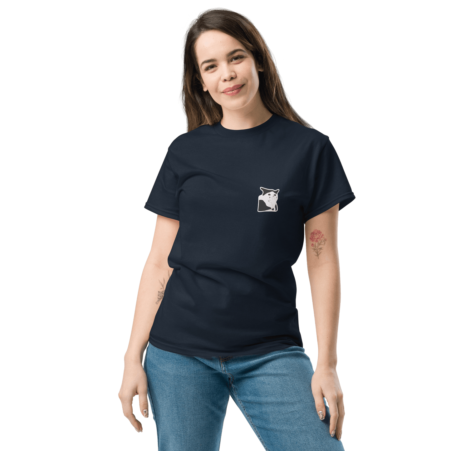 Cat Classic T-Shirt Meme - Royal | Shirtposting