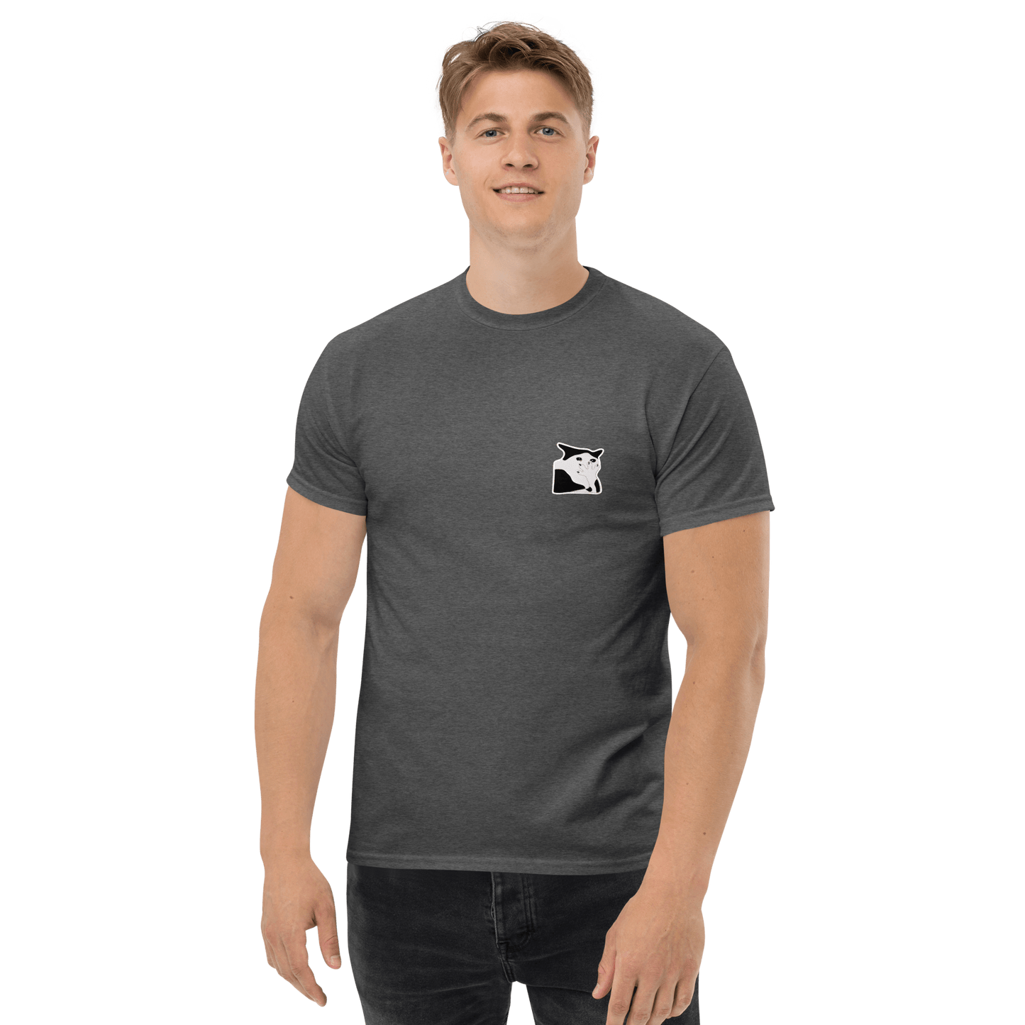 Cat Classic T-Shirt Meme - Royal | Shirtposting