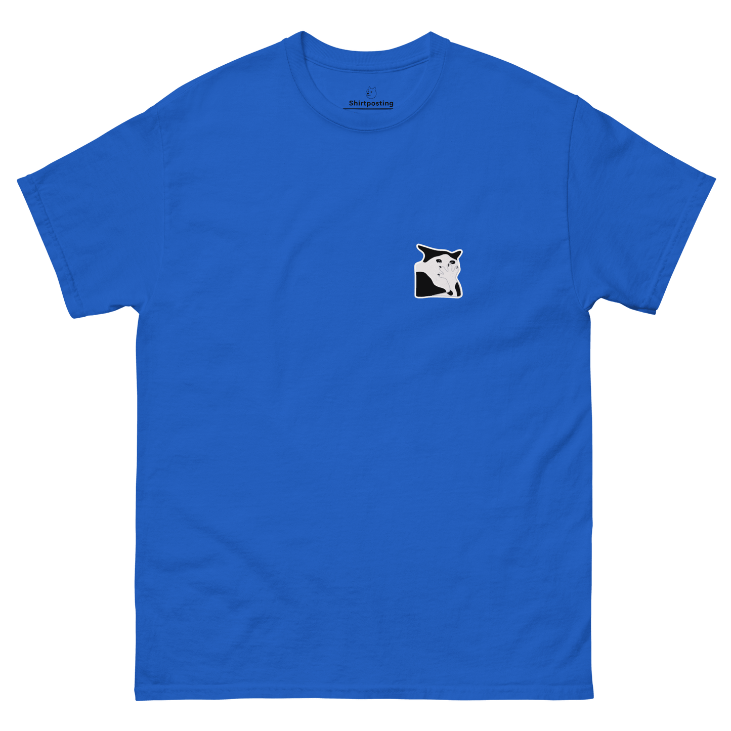 Cat Classic T-Shirt Meme - Royal | Shirtposting