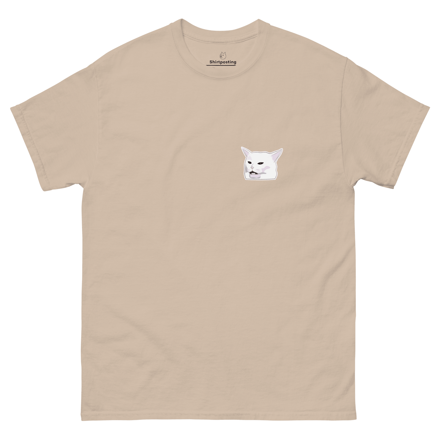Cat Classic T-Shirt Meme - Sand | Shirtposting