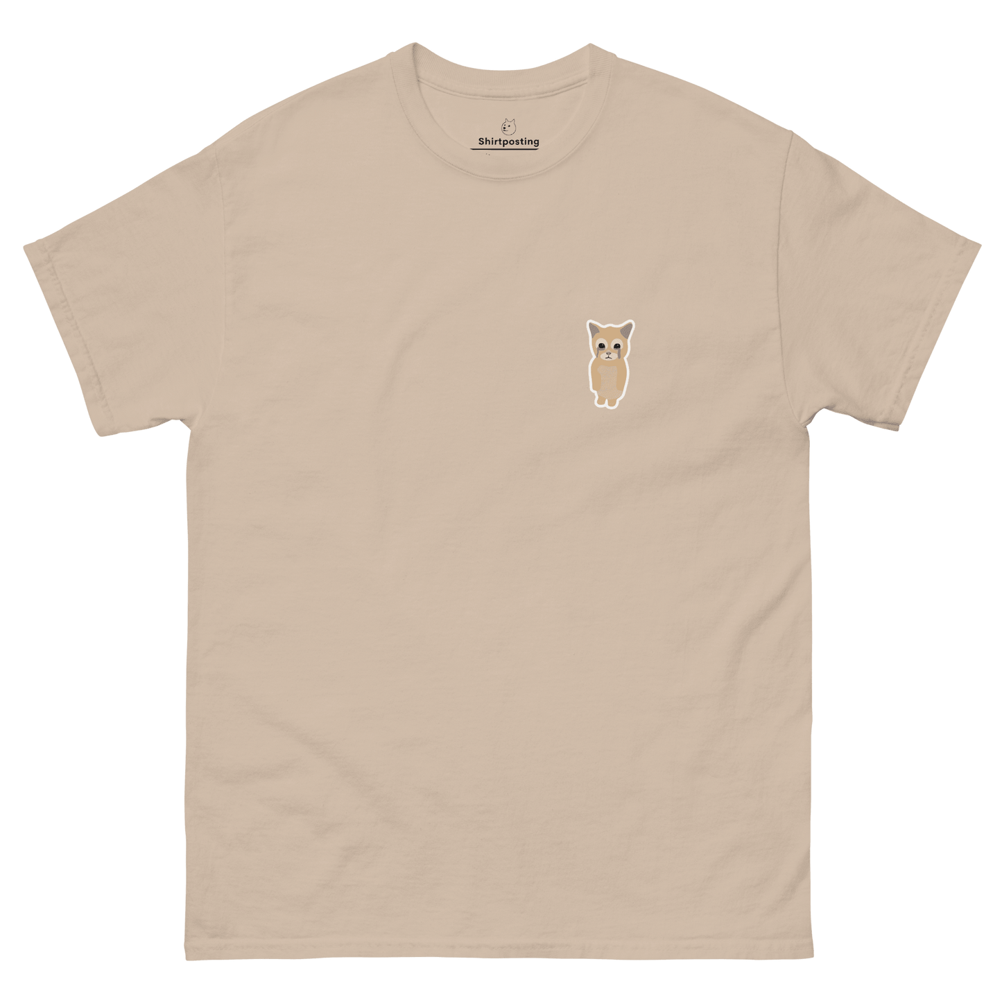 Cat Classic T-Shirt Meme - Sand | Shirtposting