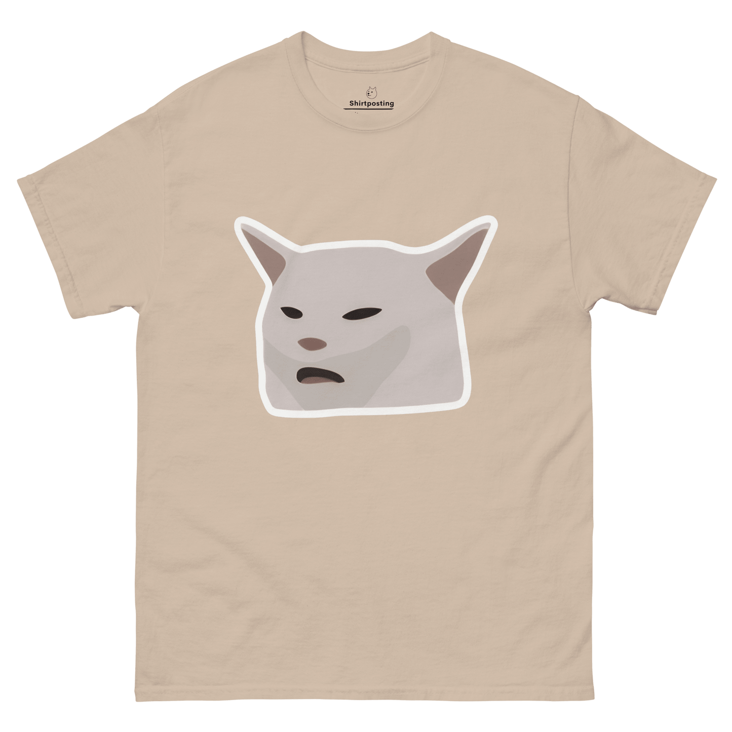 Cat Classic T-Shirt Meme - Sand | Shirtposting