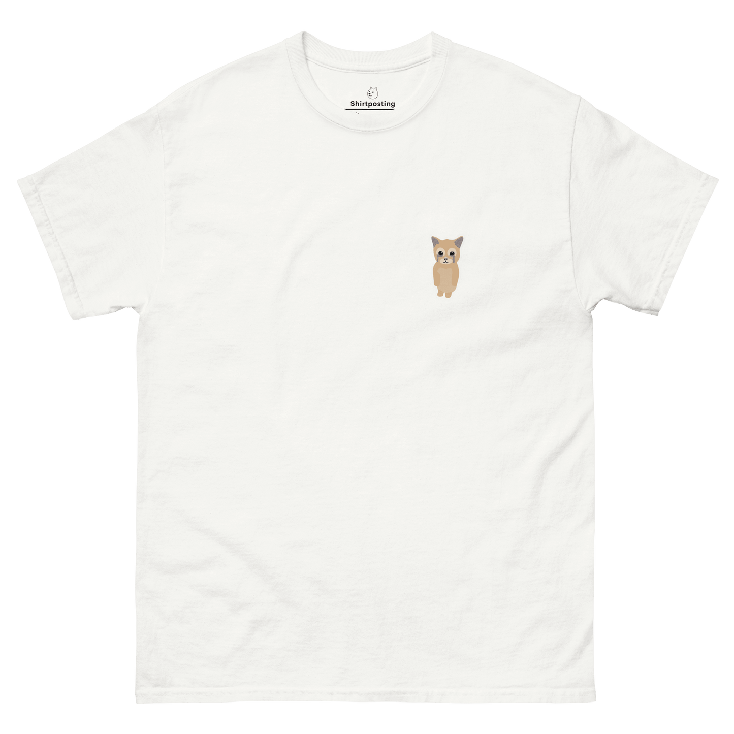 Cat Classic T-Shirt Meme - White | Shirtposting