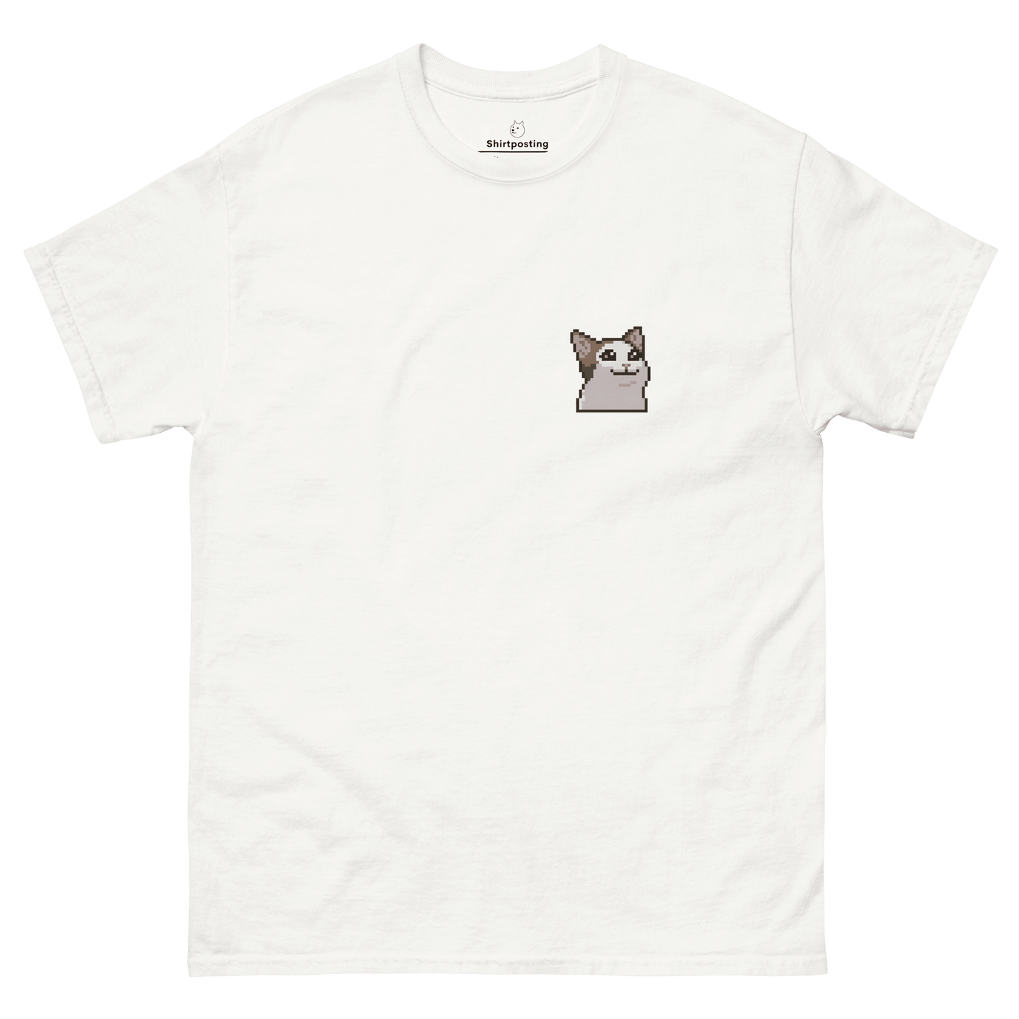 Cat Classic T-Shirt Meme - White | Shirtposting