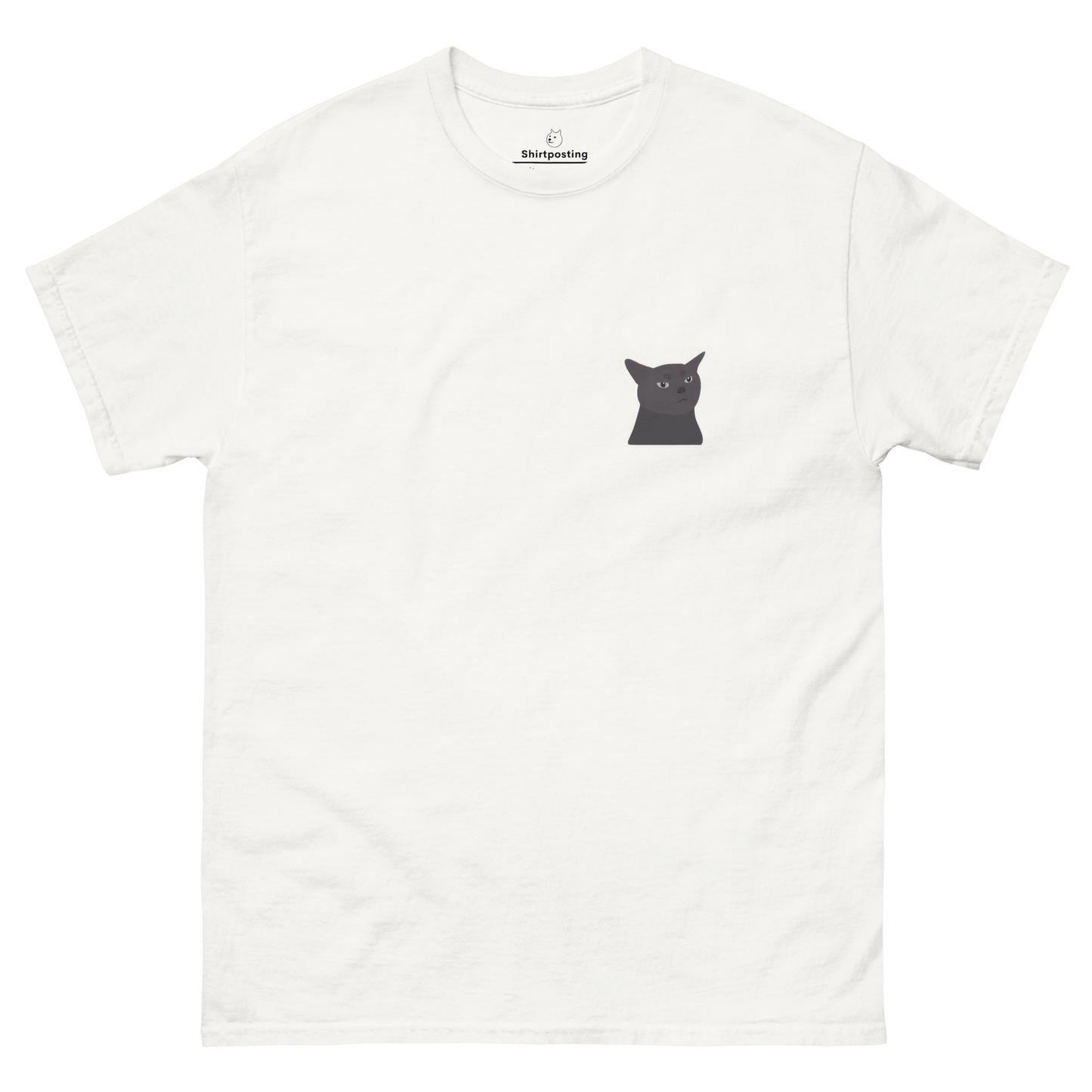Cat Classic T-Shirt Meme - White | Shirtposting