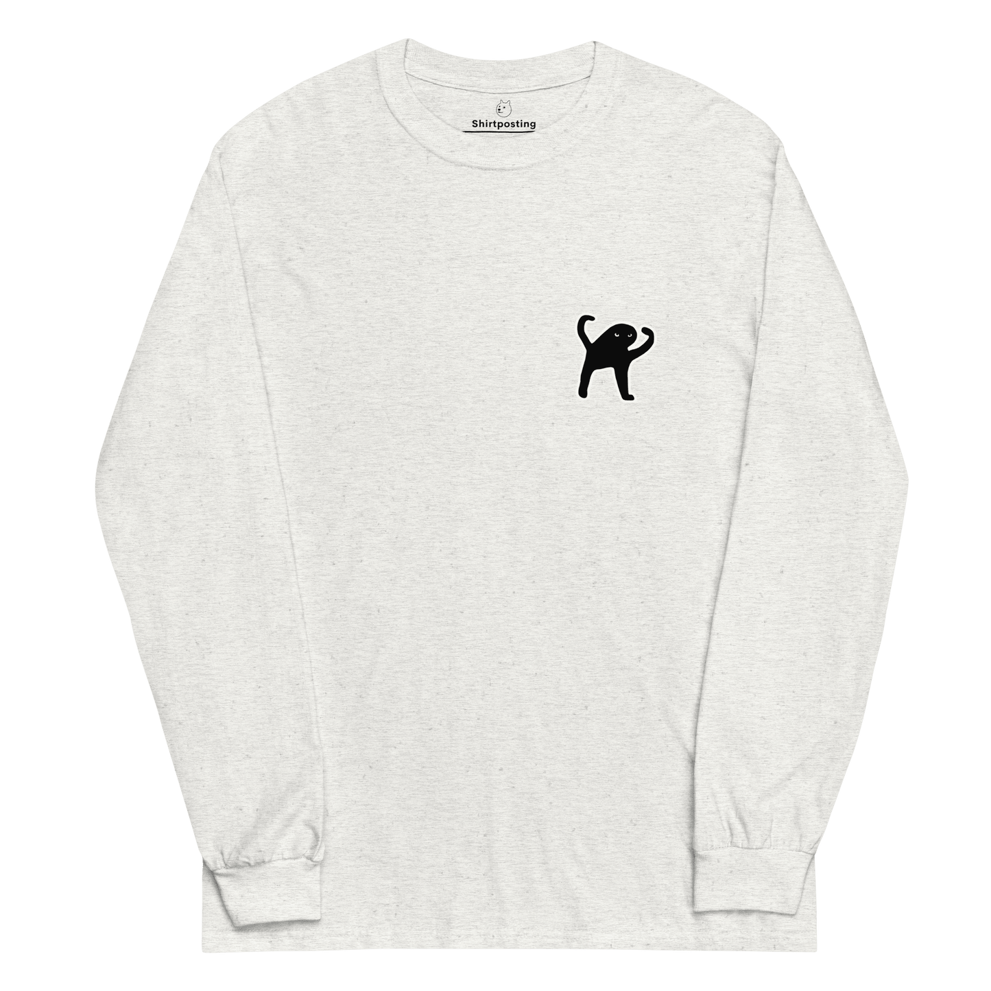 Cat Long Sleeve T-Shirt Meme - Ash | Shirtposting