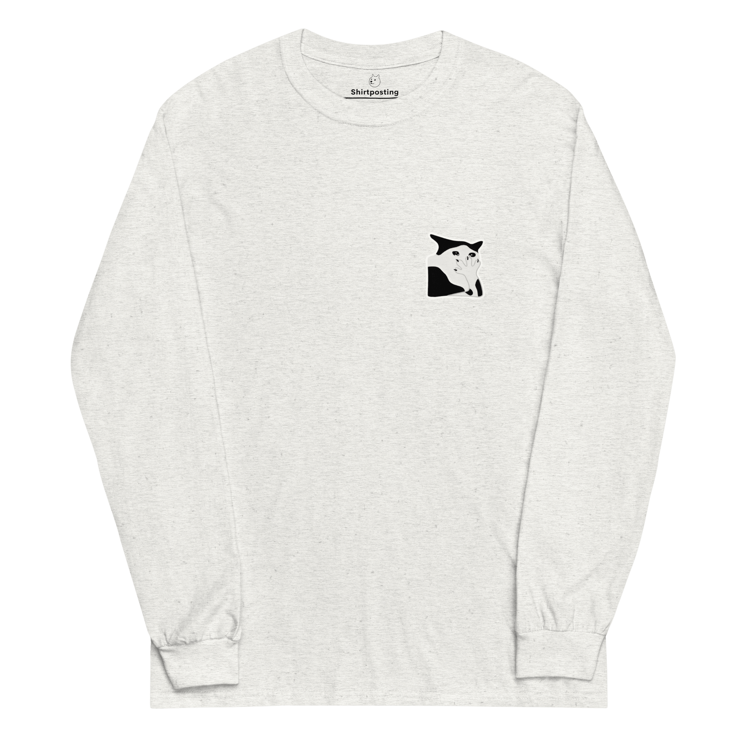 Cat Long Sleeve T-Shirt Meme - Ash | Shirtposting