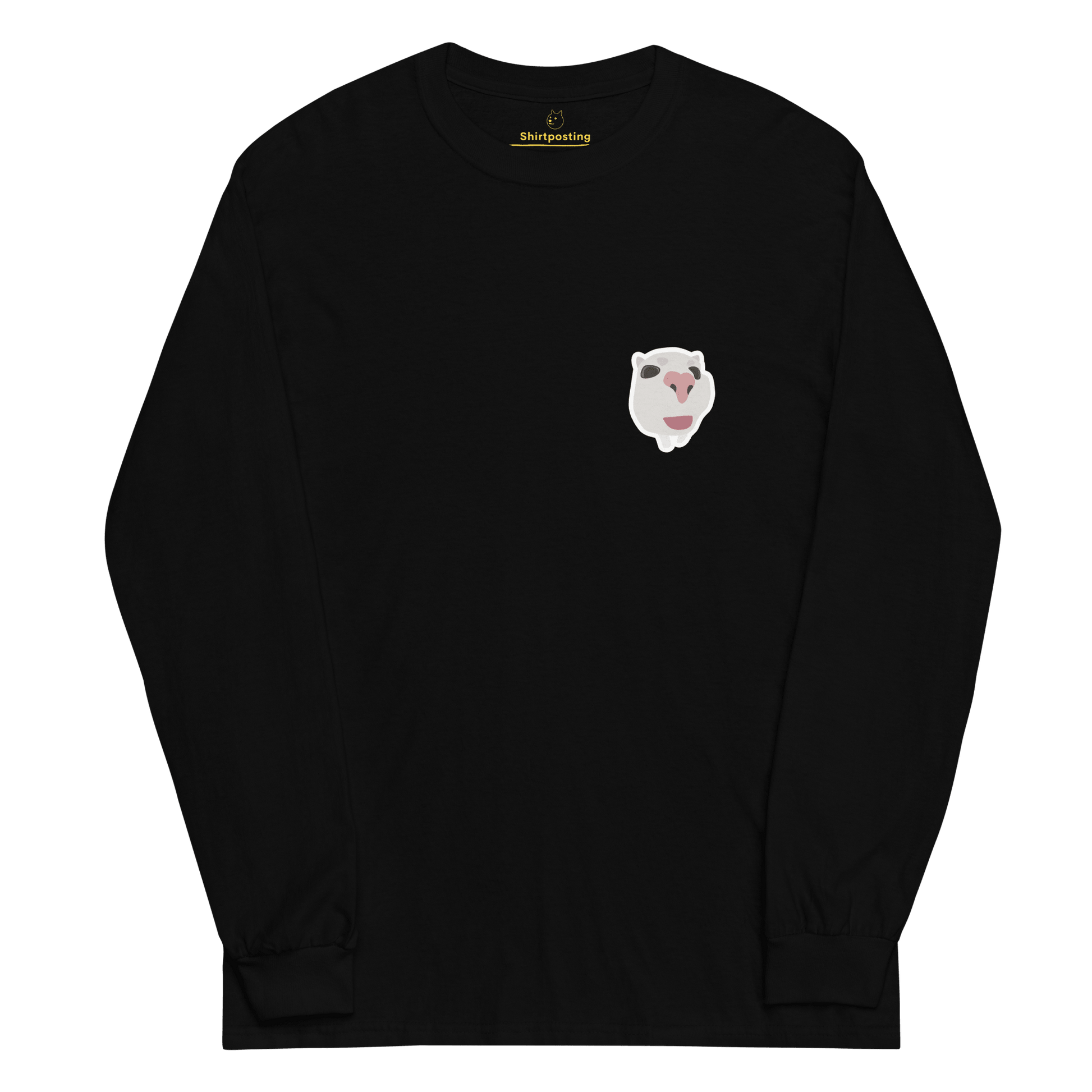 Cat Long Sleeve T-Shirt Meme - Black | Shirtposting