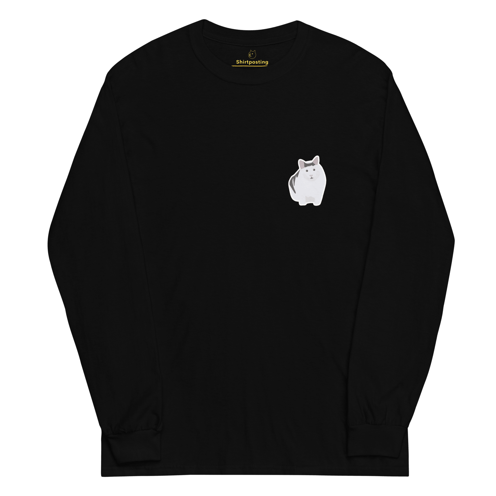 Cat Long Sleeve T-Shirt Meme - Black | Shirtposting