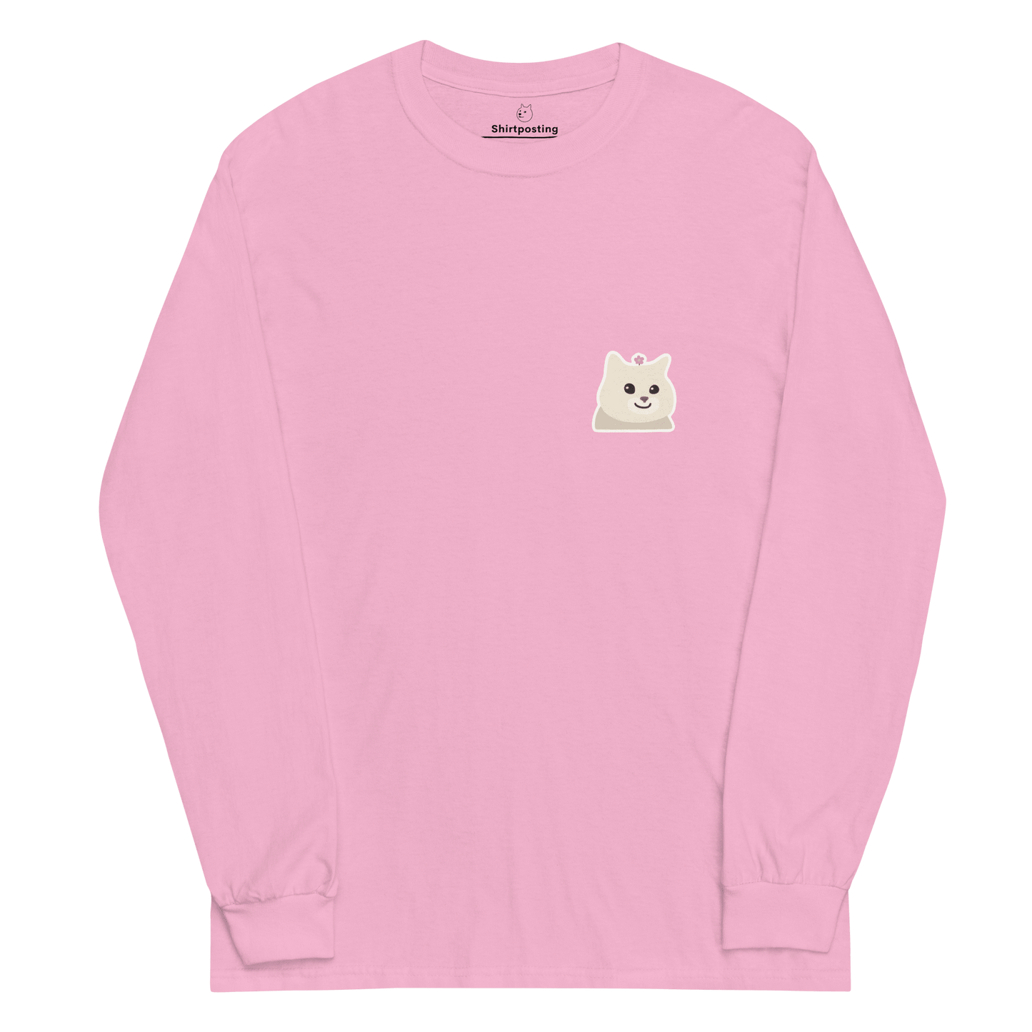 Cat Long Sleeve T-Shirt Meme - Light Pink | Shirtposting