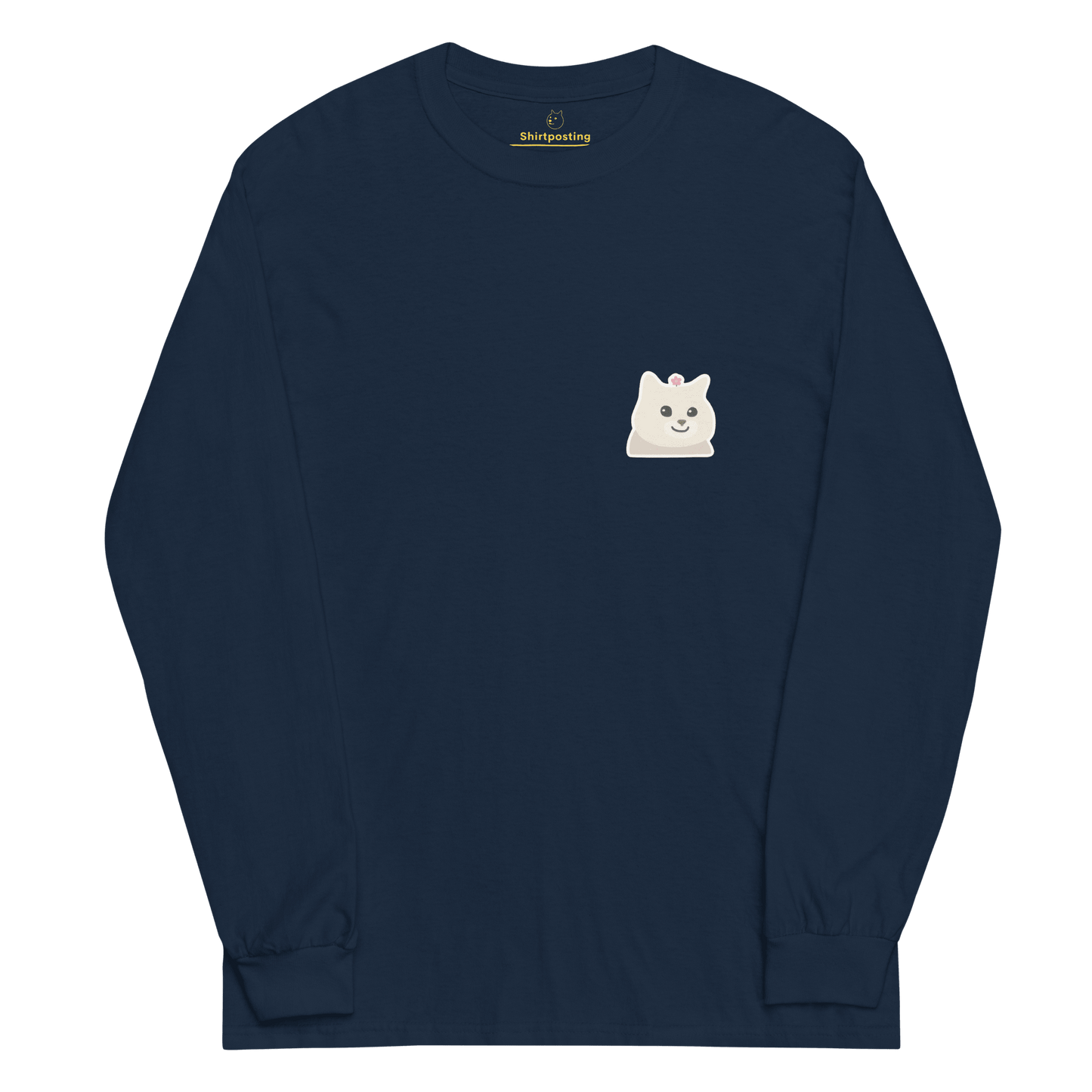 Cat Long Sleeve T-Shirt Meme - Navy | Shirtposting
