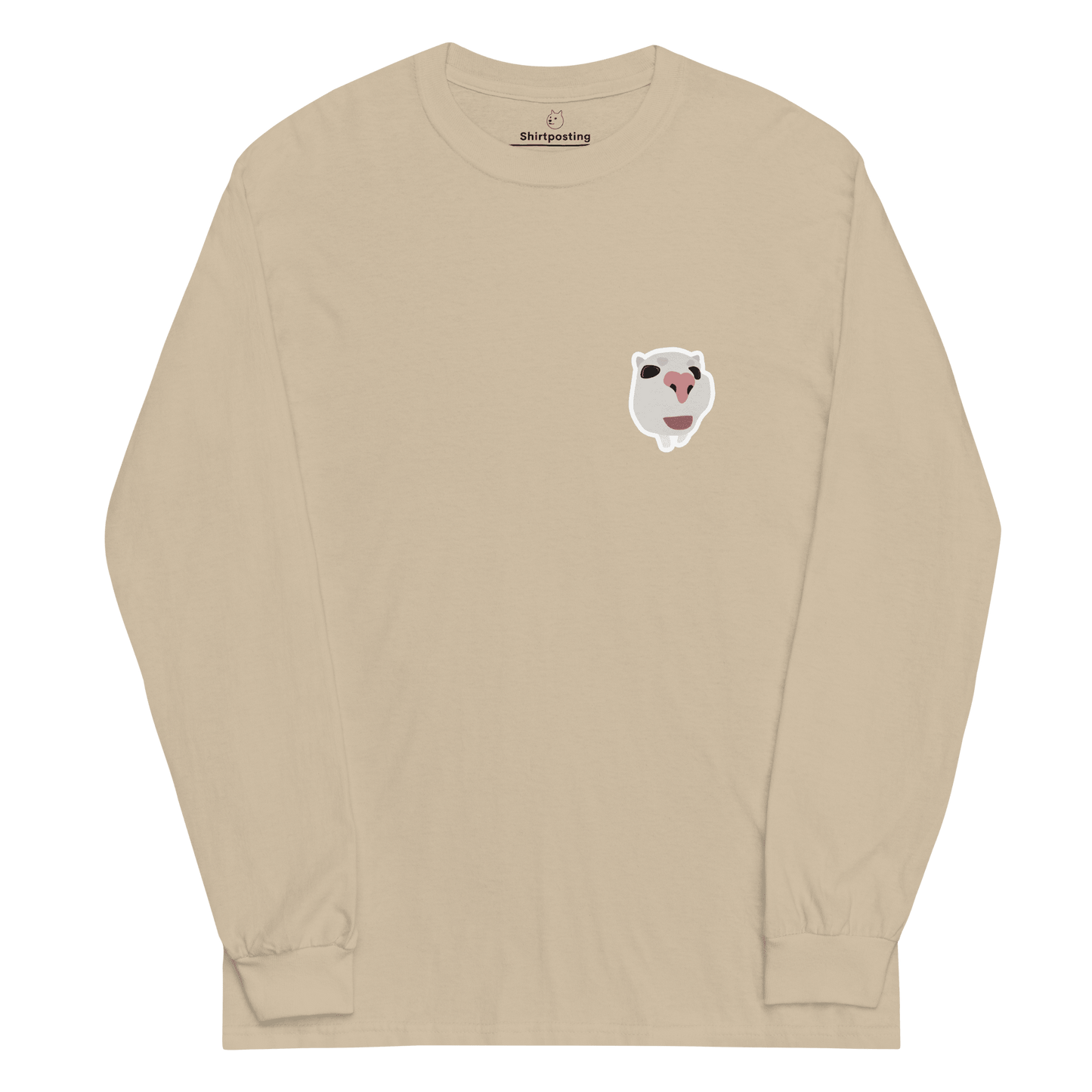 Cat Long Sleeve T-Shirt Meme - Sand | Shirtposting