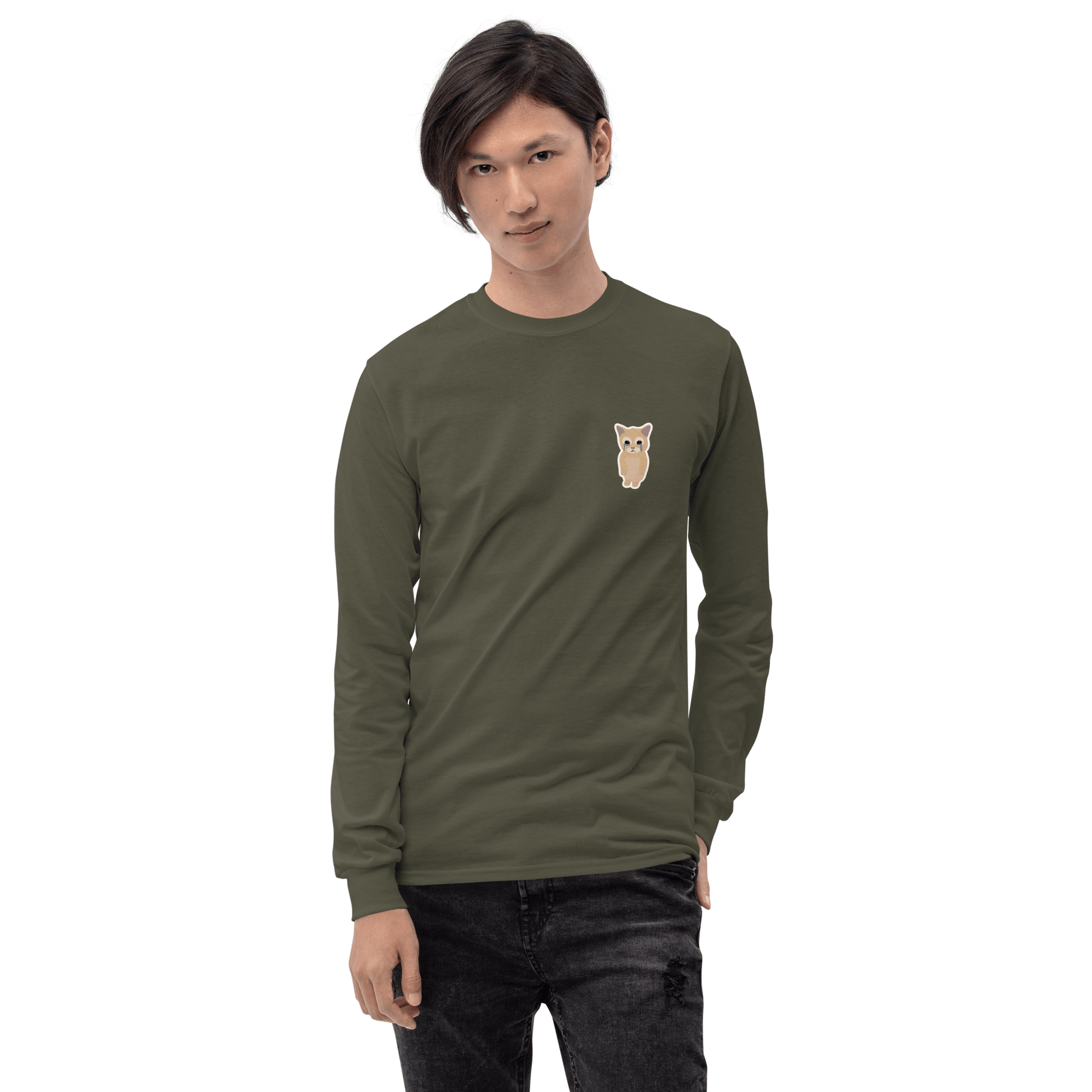 Cat Long Sleeve T-Shirt Meme - Sport Grey | Shirtposting