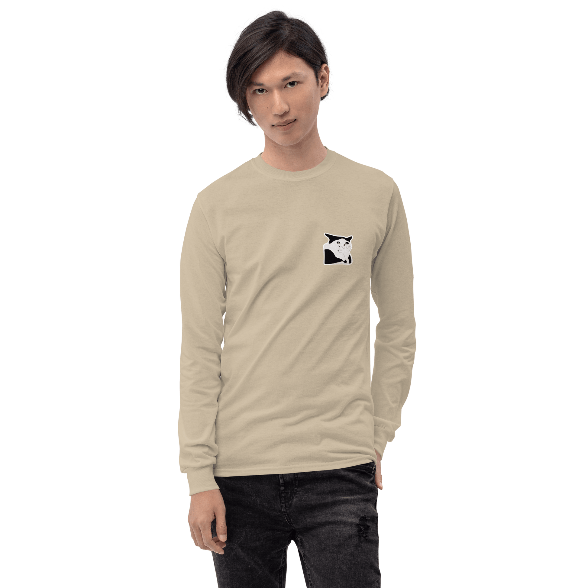 Cat Long Sleeve T-Shirt Meme - Sport Grey | Shirtposting