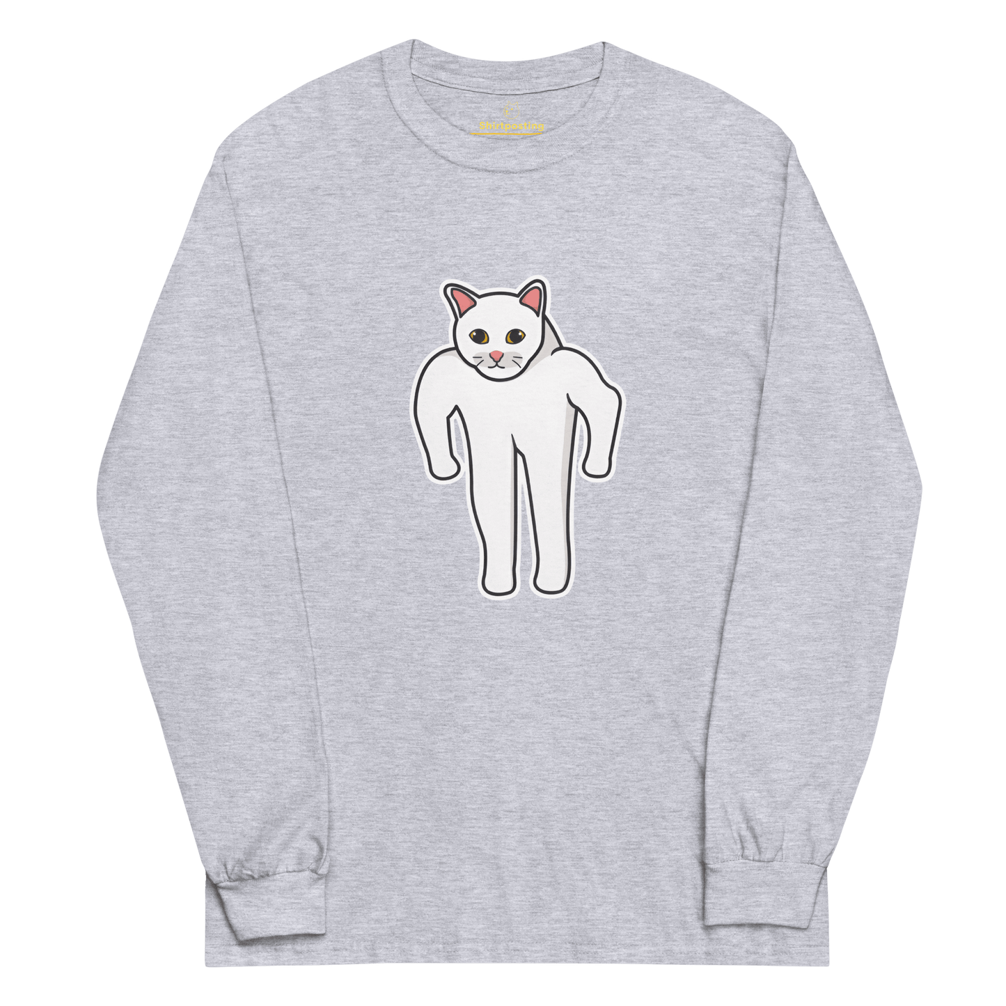 Cat Long Sleeve T-Shirt Meme - Sport Grey | Shirtposting