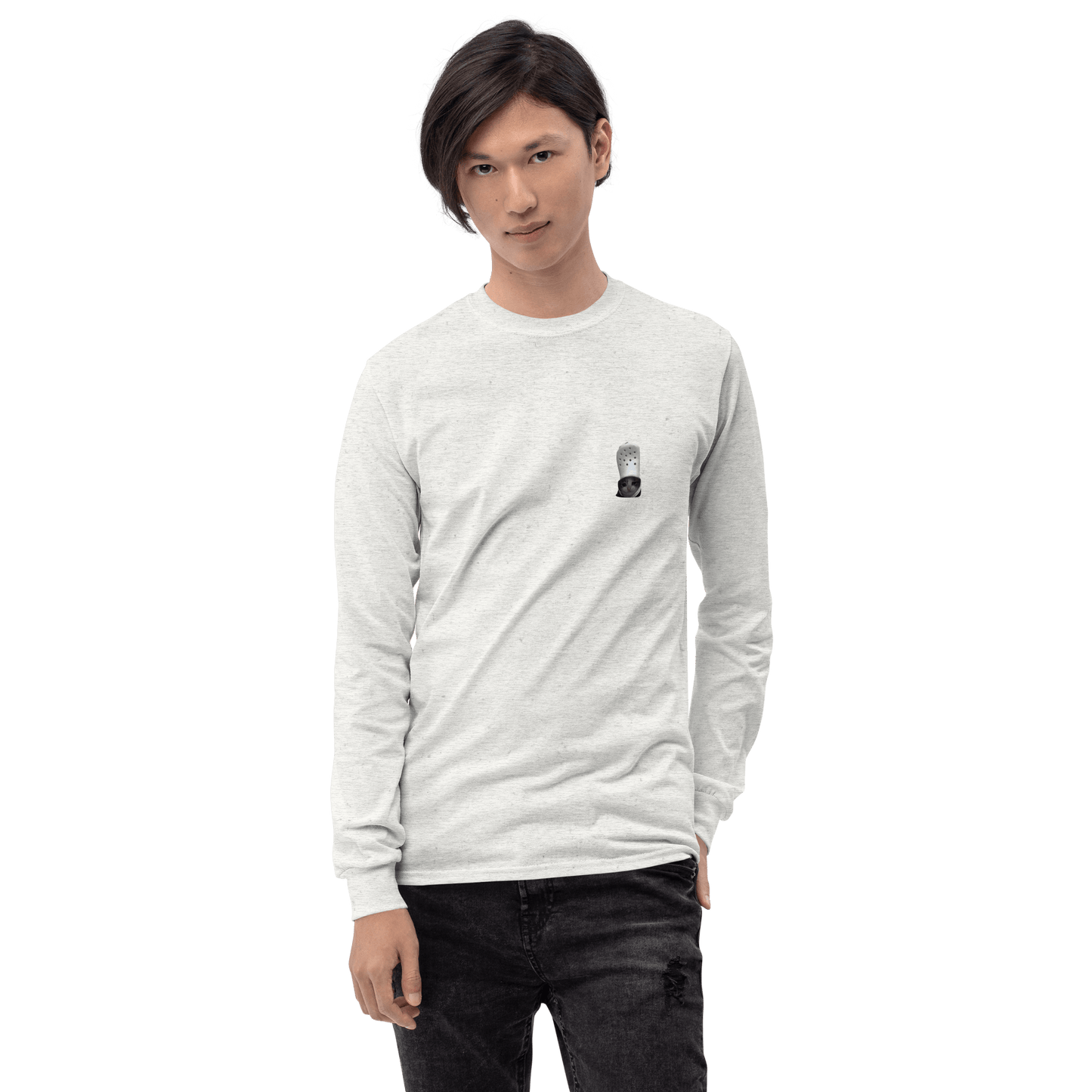 Cat Long Sleeve T-Shirt Meme - Sport Grey | Shirtposting