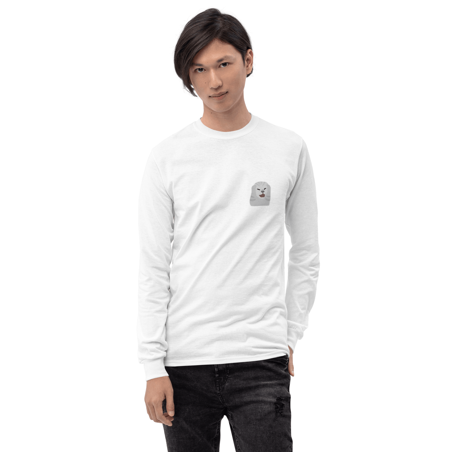 Cat Long Sleeve T-Shirt Meme - Sport Grey | Shirtposting