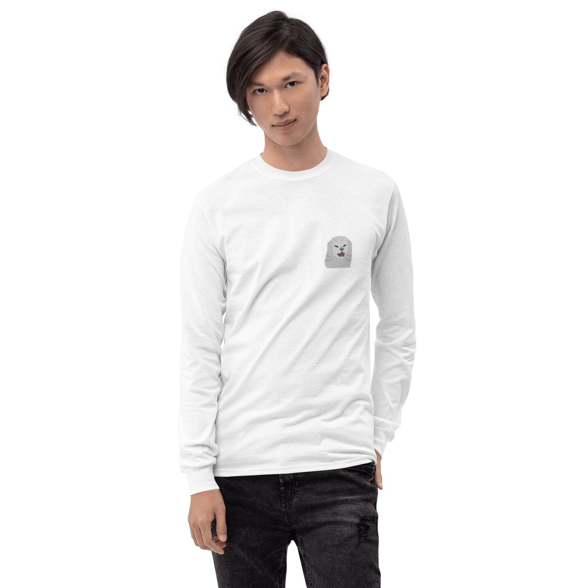 Cat Long Sleeve T-Shirt Meme - Sport Grey | Shirtposting