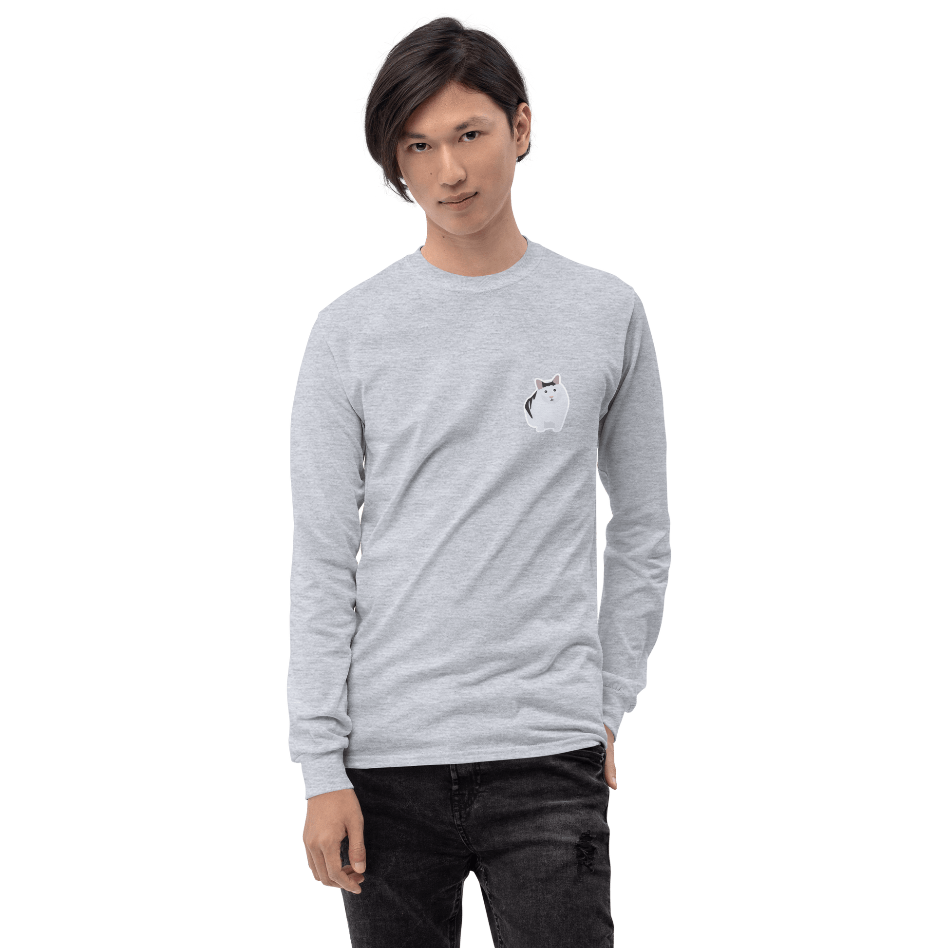 Cat Long Sleeve T-Shirt Meme - Sport Grey | Shirtposting