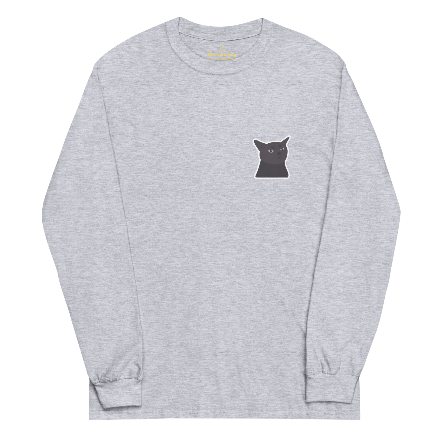 Cat Long Sleeve T-Shirt Meme - Sport Grey | Shirtposting