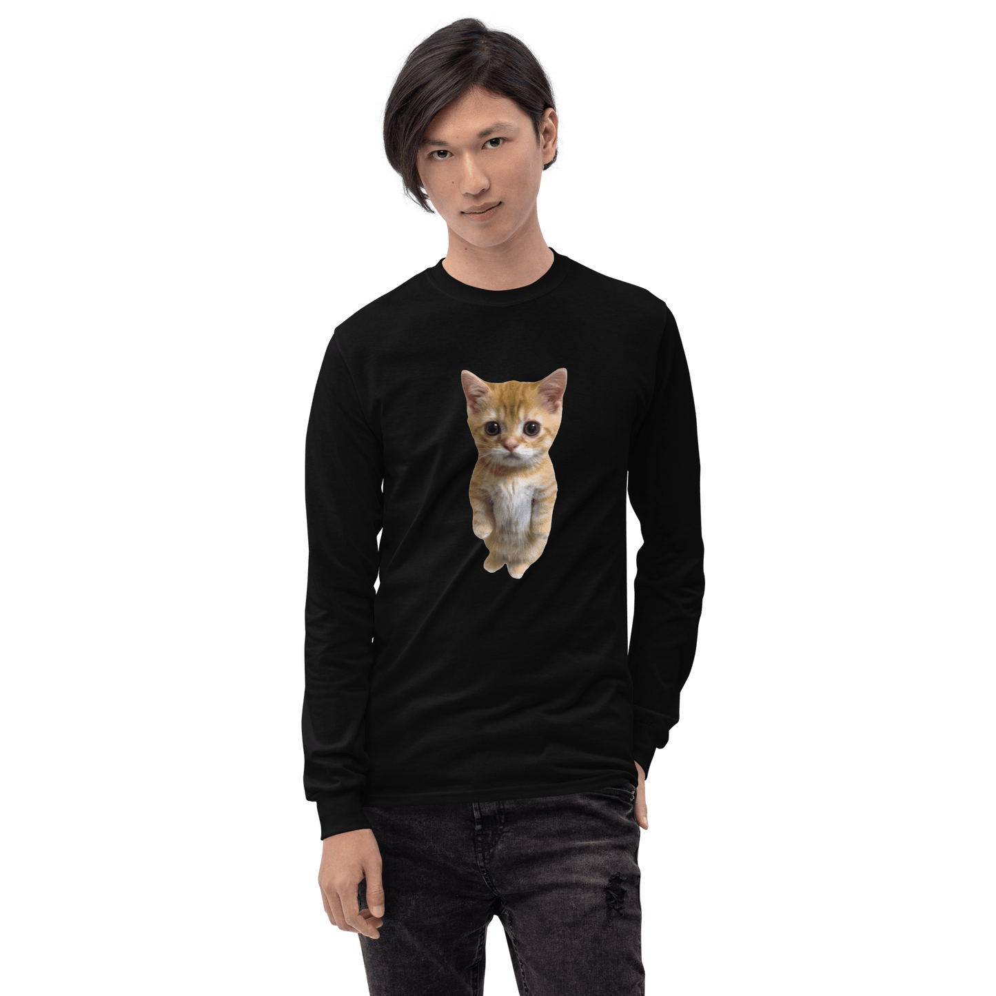 Cat Long Sleeve T-Shirt Meme - Sport Grey | Shirtposting