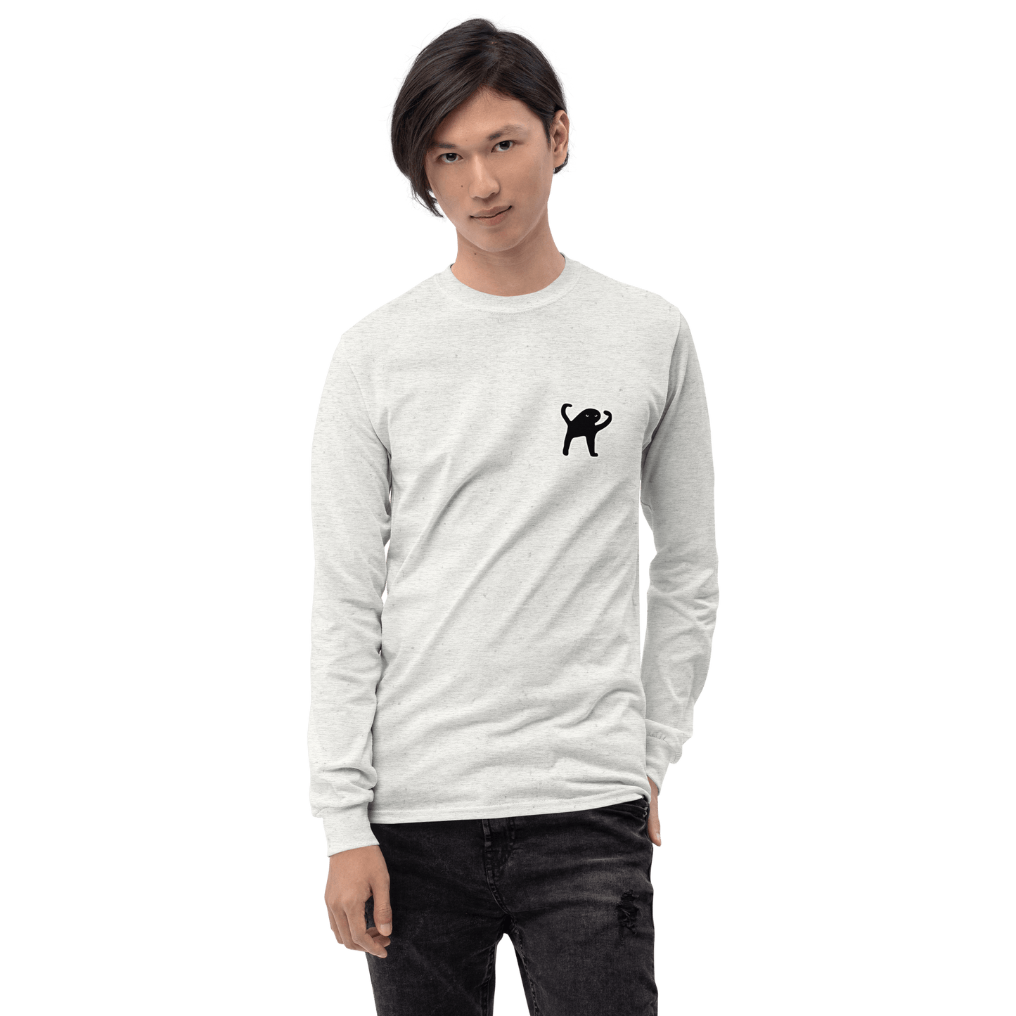 Cat Long Sleeve T-Shirt Meme - Sport Grey | Shirtposting